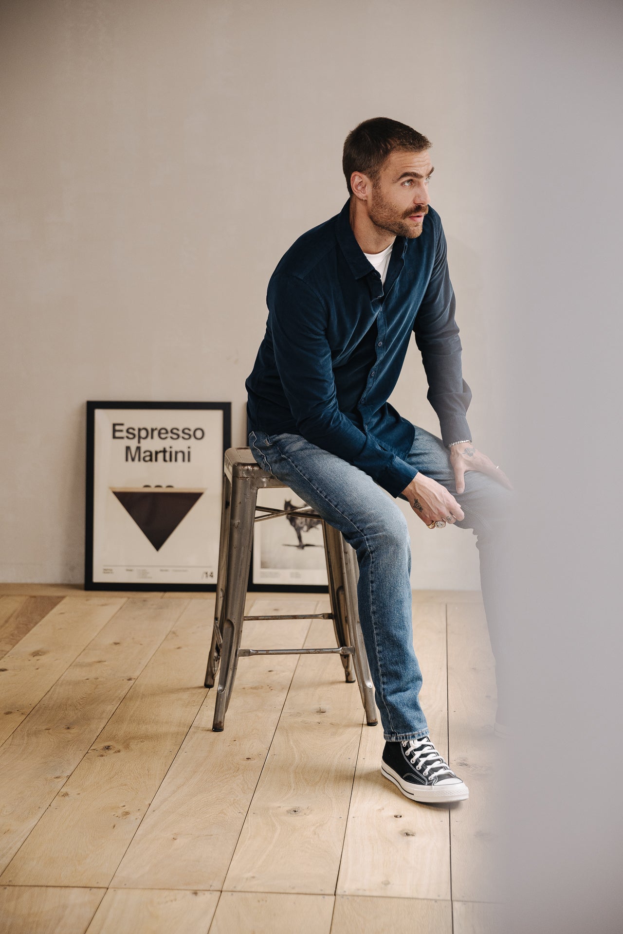 Chemise manches longues Hombres Yoris Milleraies navy | Freeman T. Porter