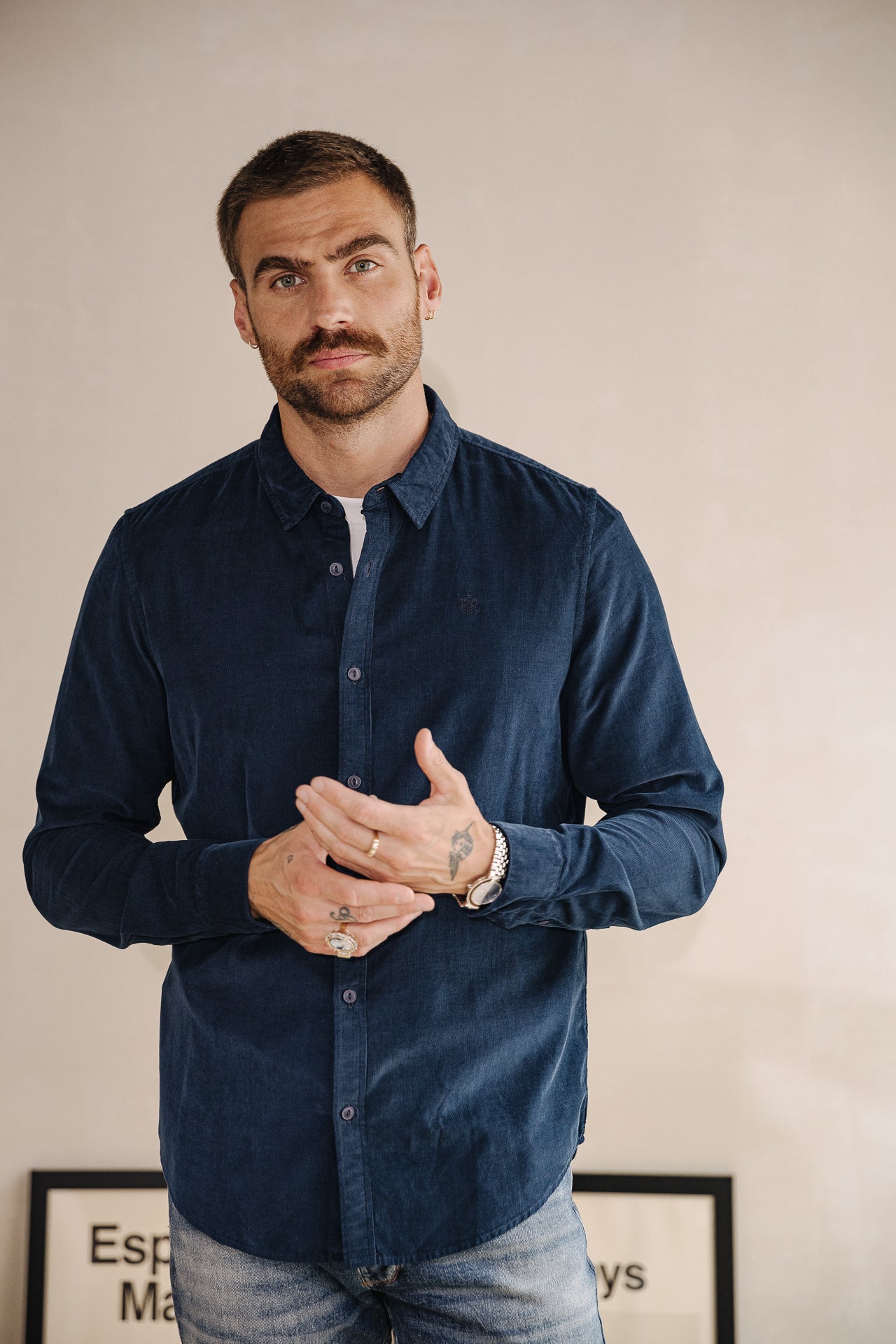 Chemise manches longues Hombres Yoris Milleraies navy | Freeman T. Porter