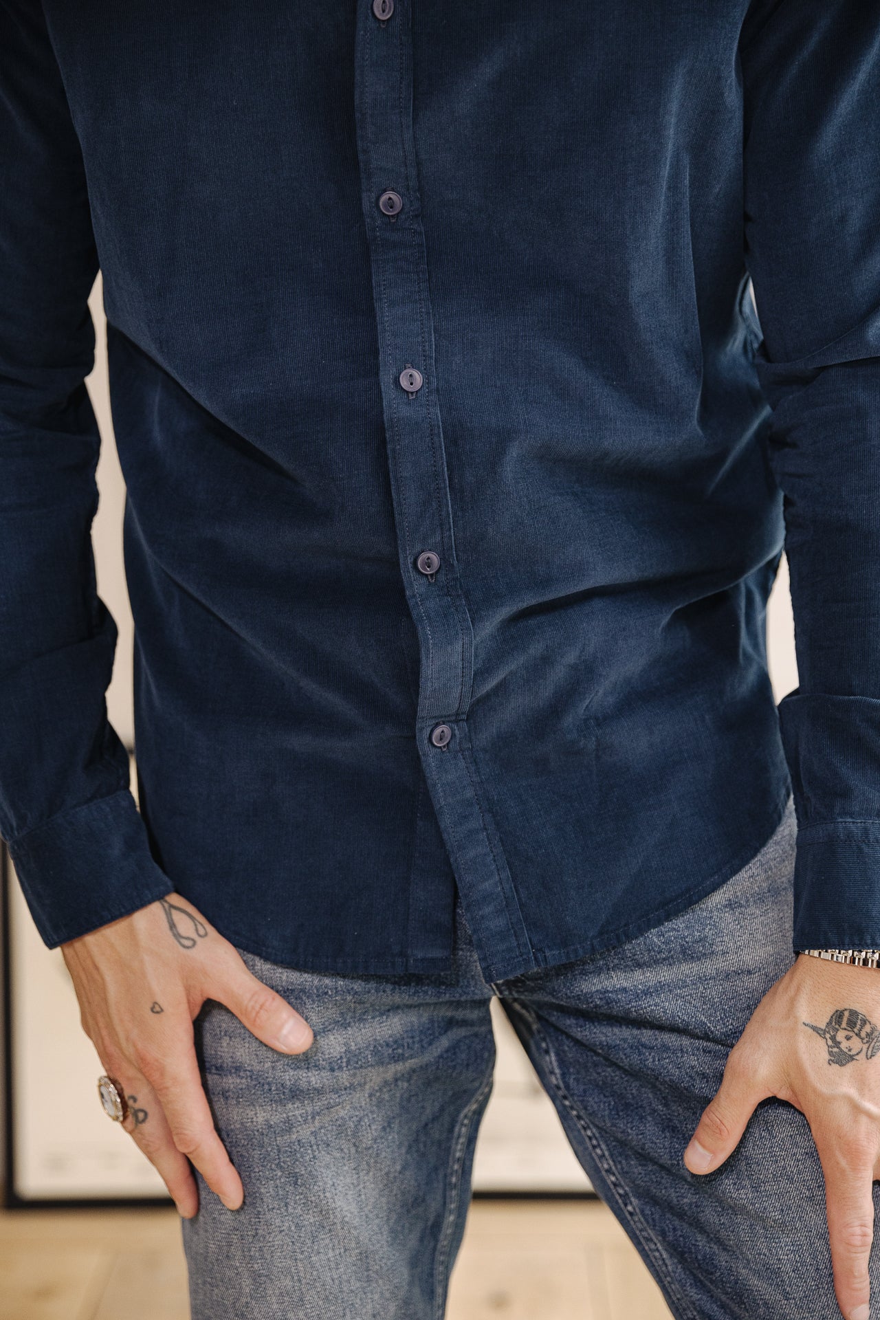 Chemise manches longues Hombres Yoris Milleraies navy | Freeman T. Porter