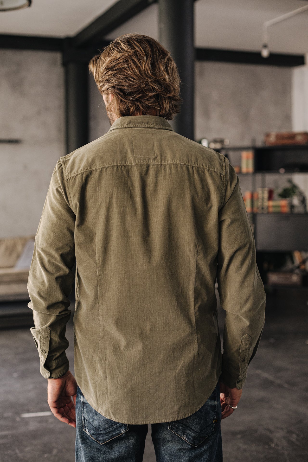 Chemise manches longues Homme Yoris Milleraies olive night | Freeman T. Porter