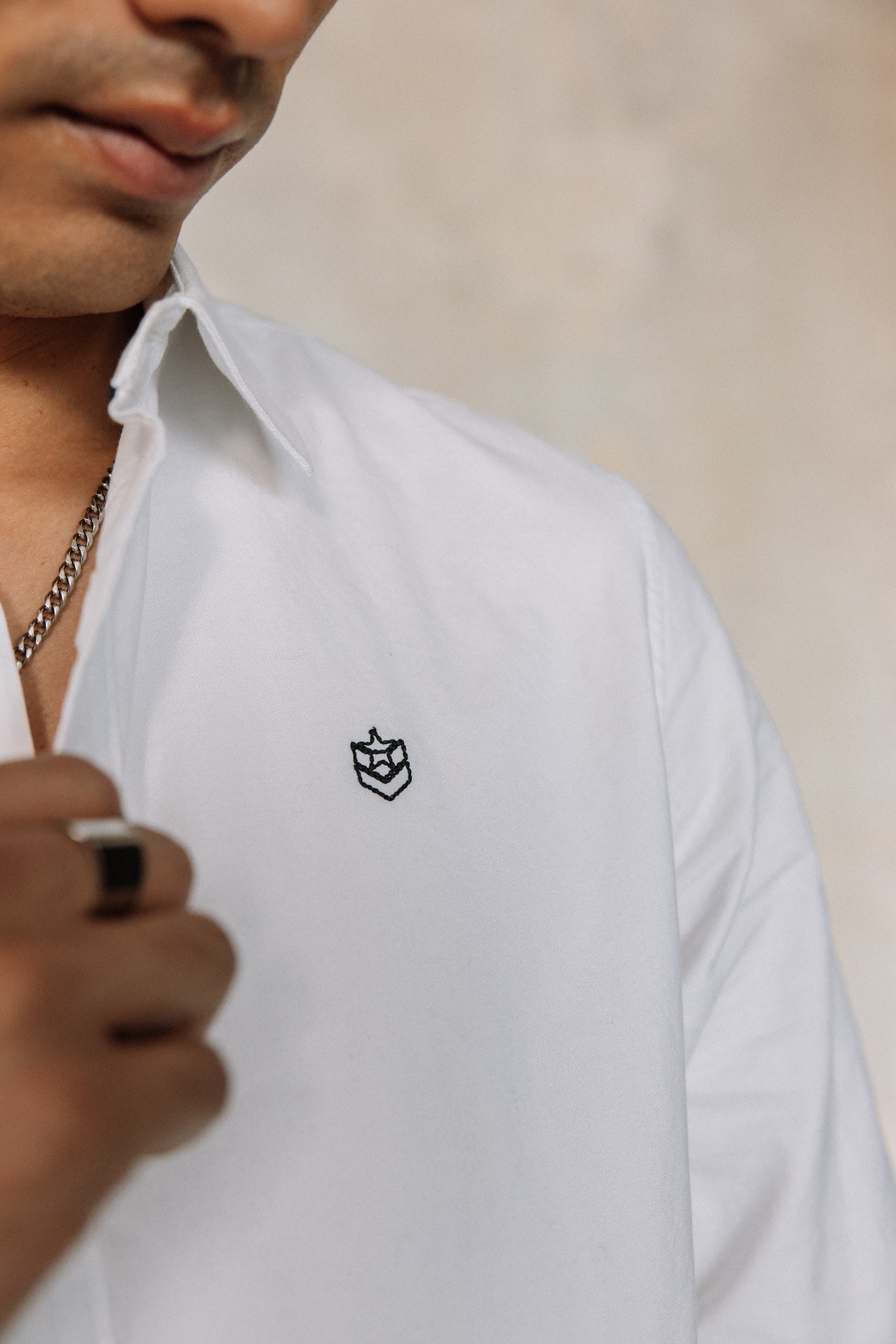 Chemise cintrée Mann Yoris Oxford Brushed white | Freeman T. Porter