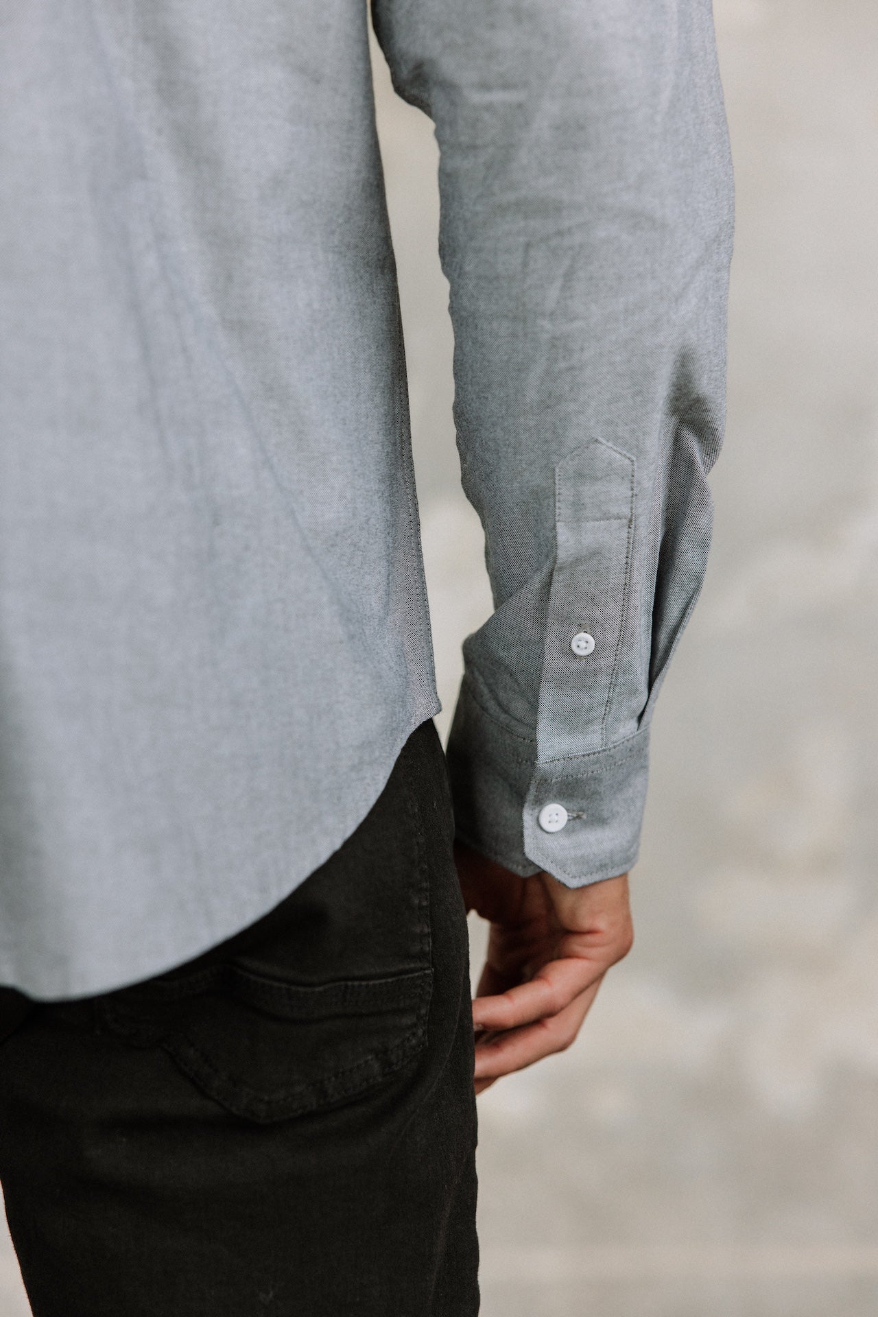 Chemise cintrée Mann Yoris Oxford Brushed grey melange | Freeman T. Porter