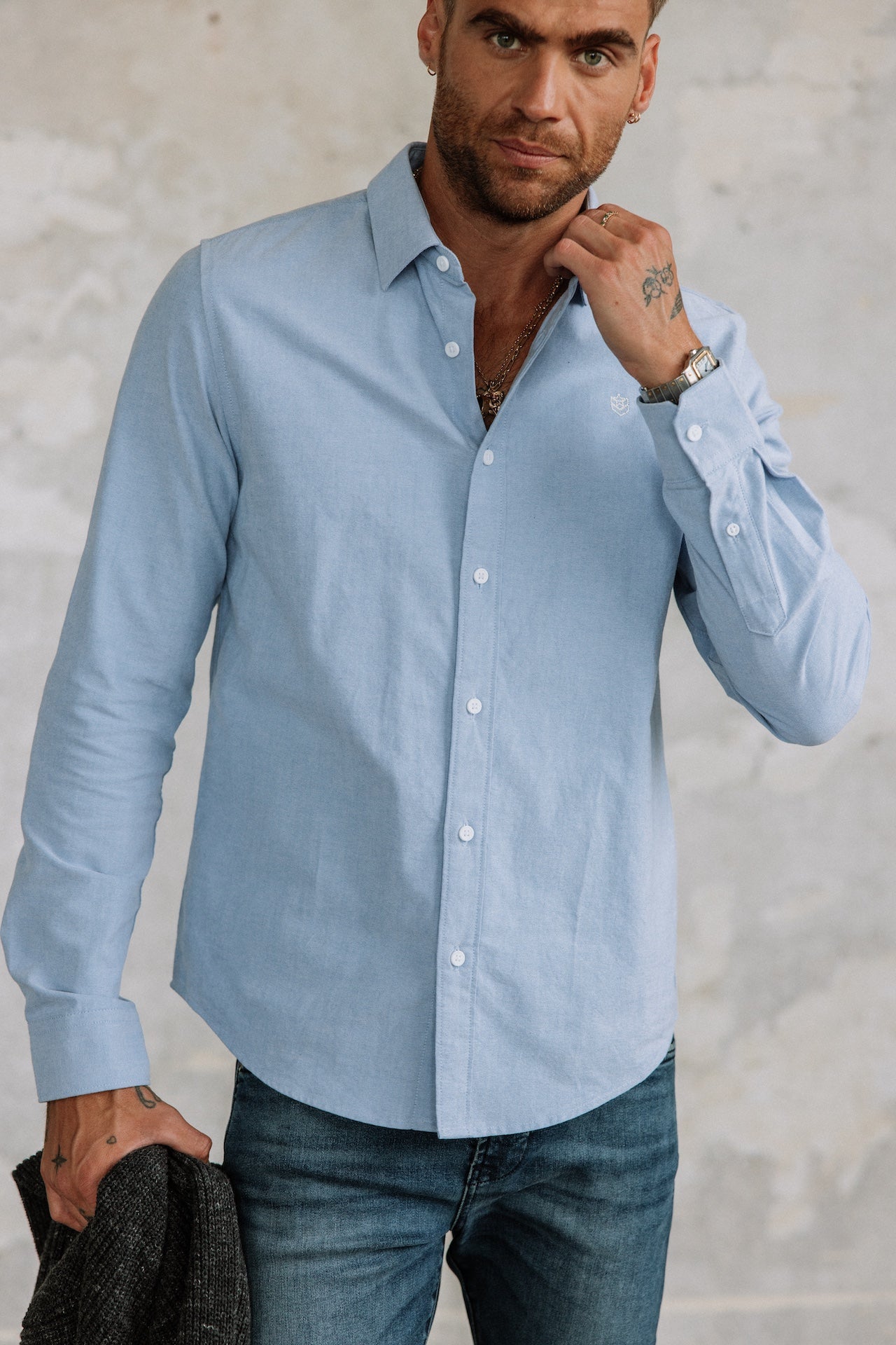 Fitted shirt Men Yoris Oxford Brushed light blue | Freeman T. Porter