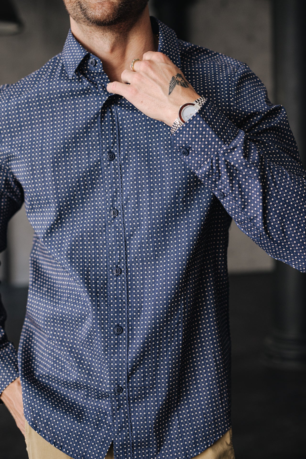 Chemise ajustée Homme Yoris Puntini peacoat | Freeman T. Porter