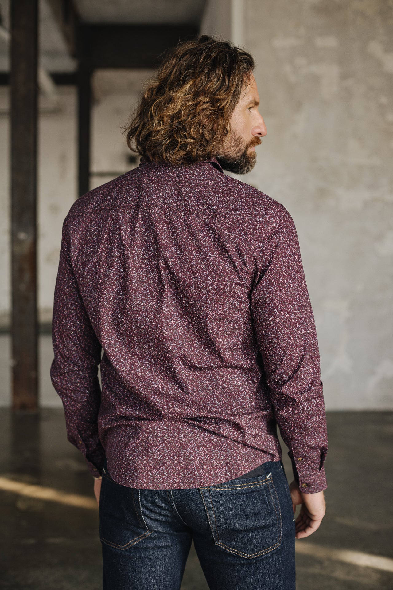 Chemise manches longues Mann Yoris Rosiano burgundy | Freeman T. Porter