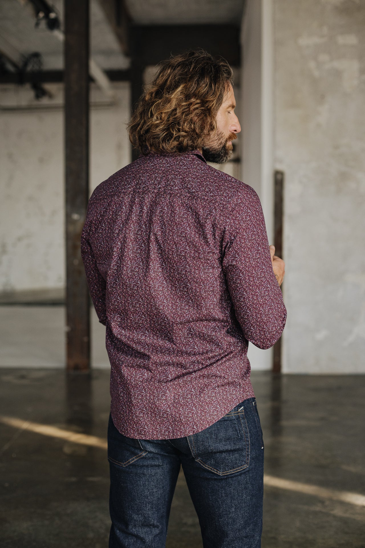 Chemise manches longues Mann Yoris Rosiano burgundy | Freeman T. Porter