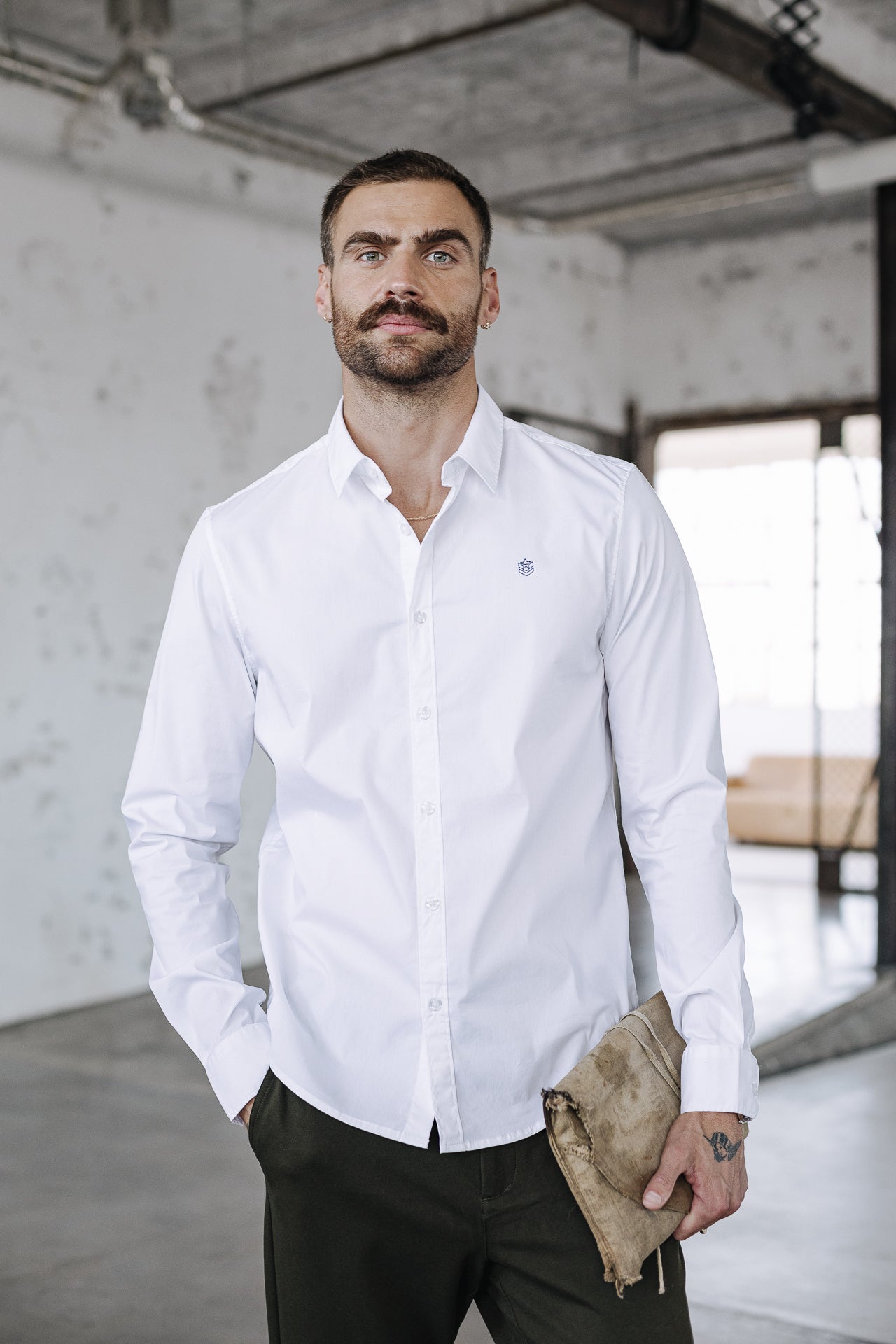 Chemise manches longues Men Yoris Poplin Stretch white | Freeman T. Porter