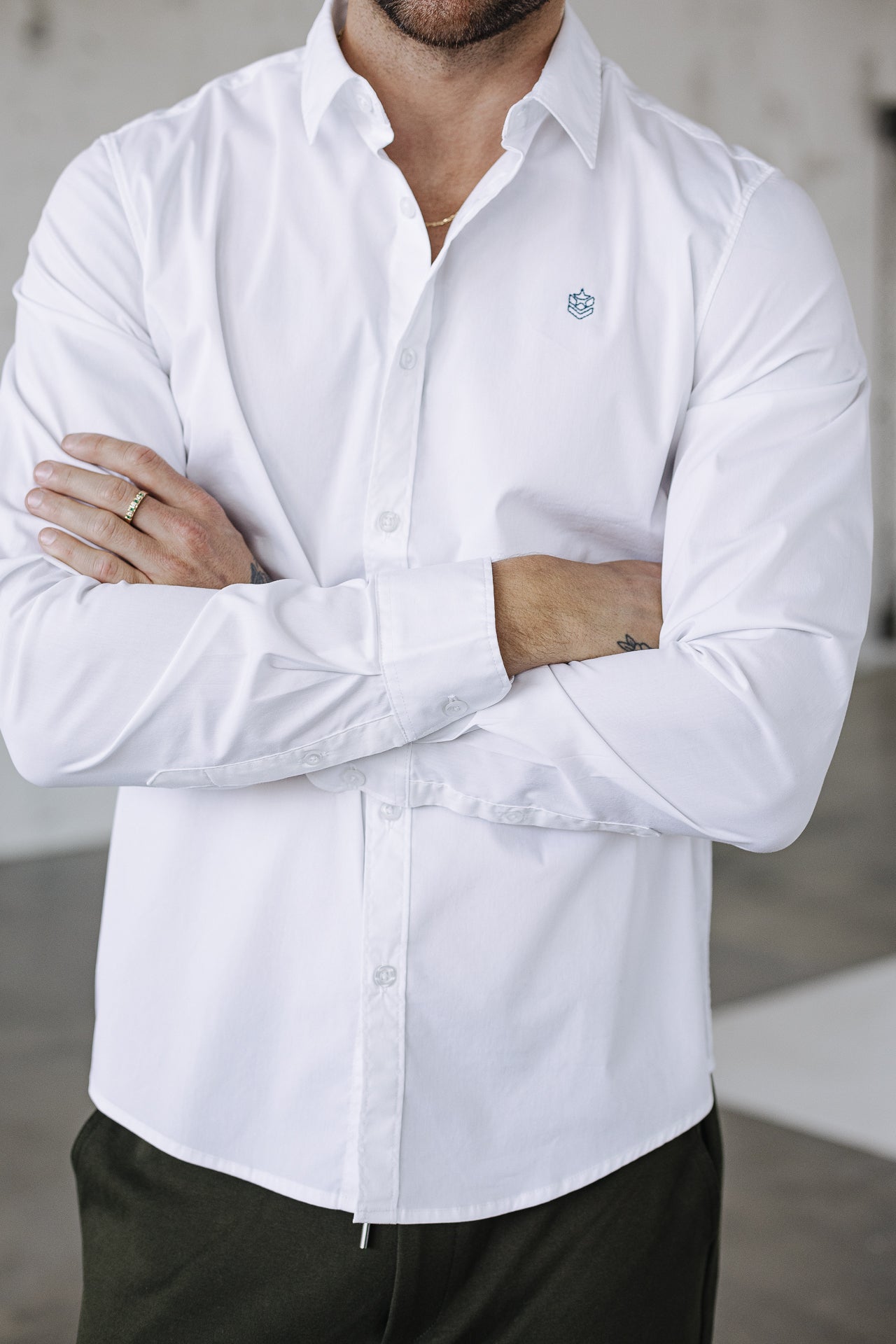 Chemise manches longues Men Yoris Poplin Stretch white | Freeman T. Porter