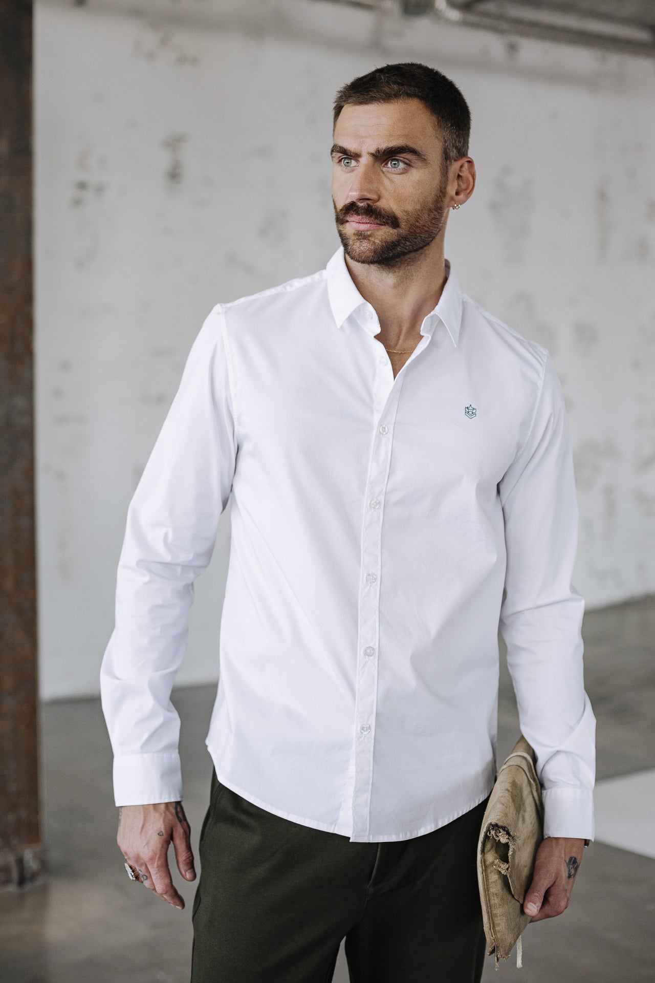Chemise manches longues Men Yoris Poplin Stretch white | Freeman T. Porter