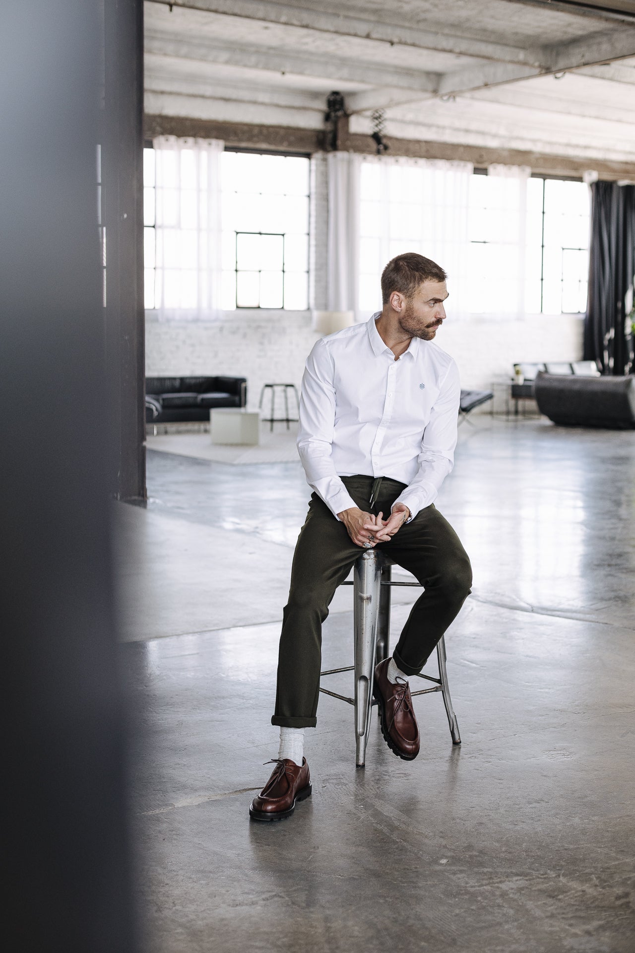Chemise manches longues Men Yoris Poplin Stretch white | Freeman T. Porter