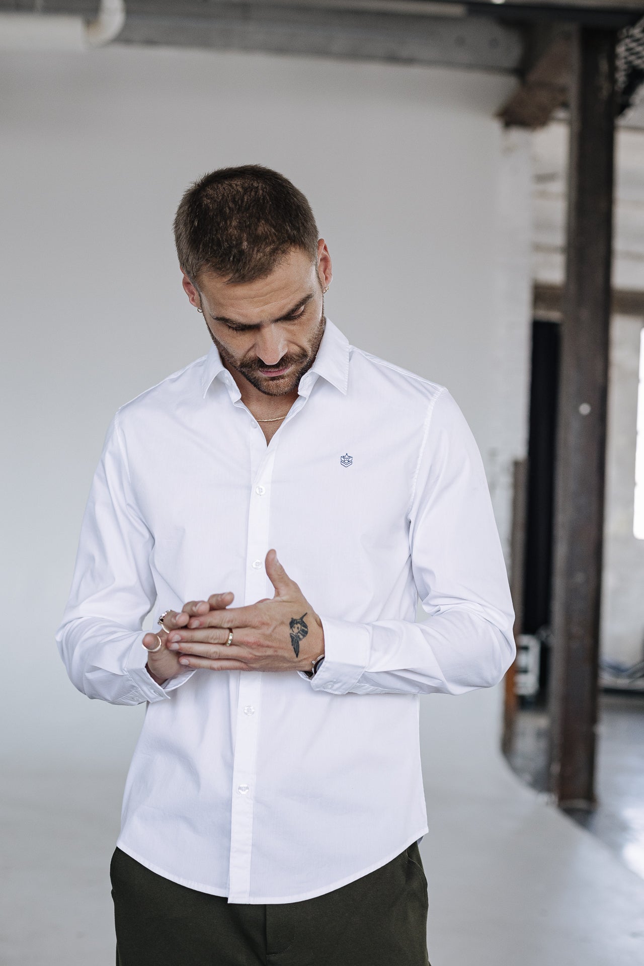 Chemise manches longues Men Yoris Poplin Stretch white | Freeman T. Porter