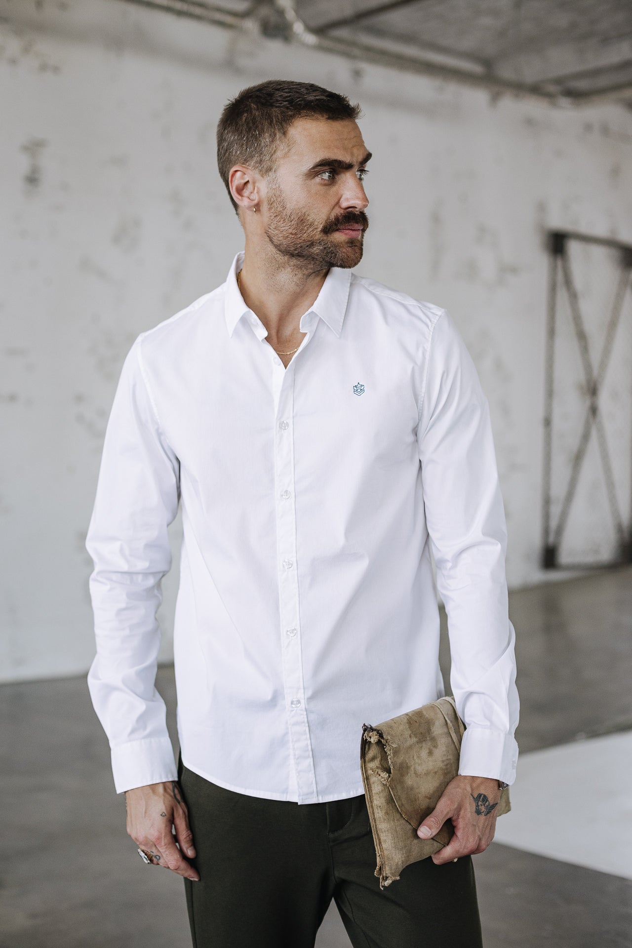 Chemise manches longues Men Yoris Poplin Stretch white | Freeman T. Porter