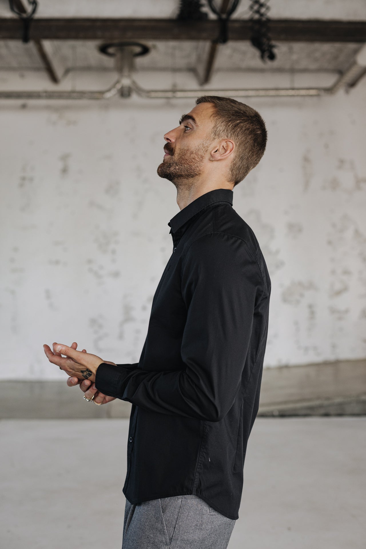 Chemise manches longues Men Yoris Poplin Stretch black | Freeman T. Porter