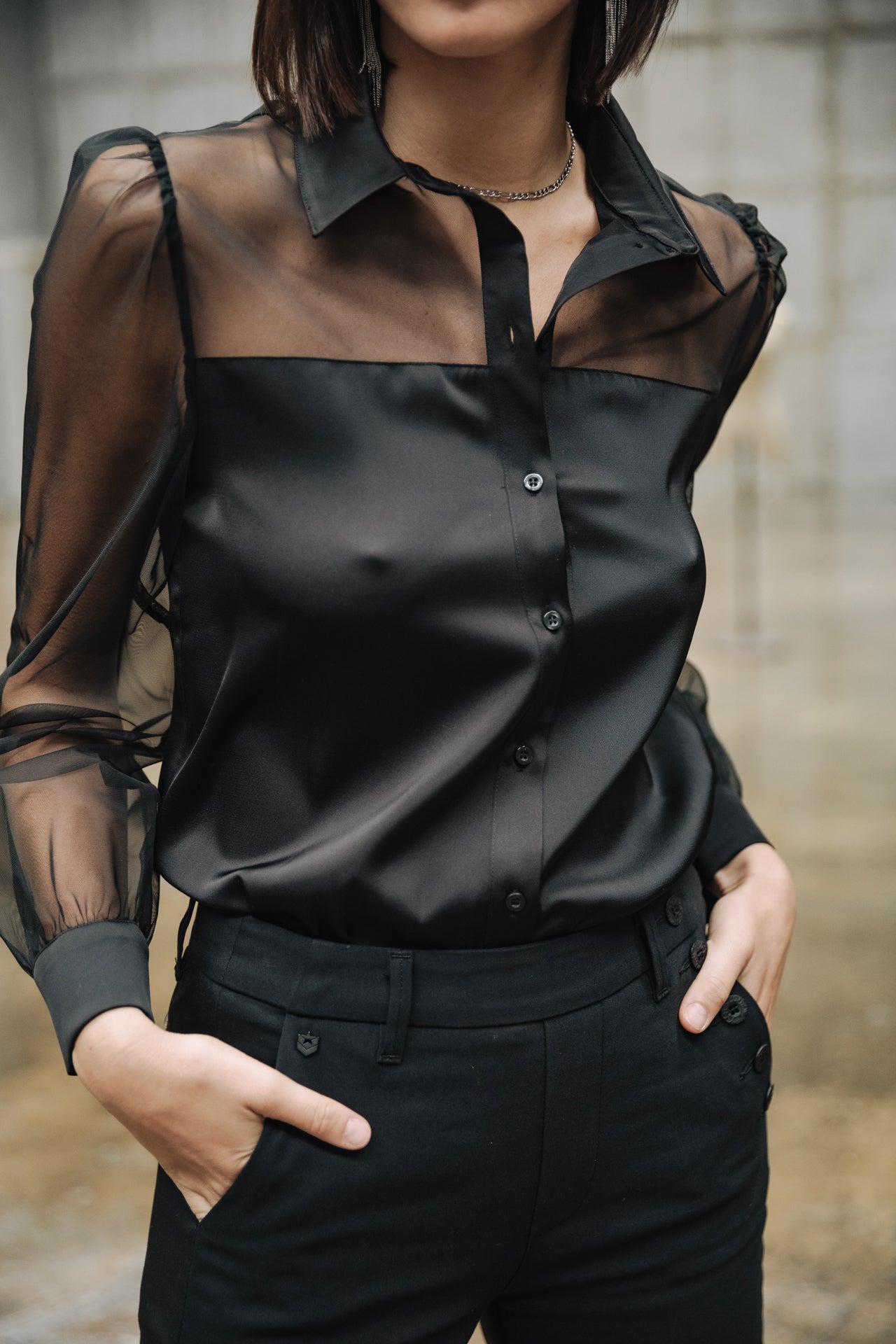 Chemise manches longues Femme Celiane Plain black | Freeman T. Porter