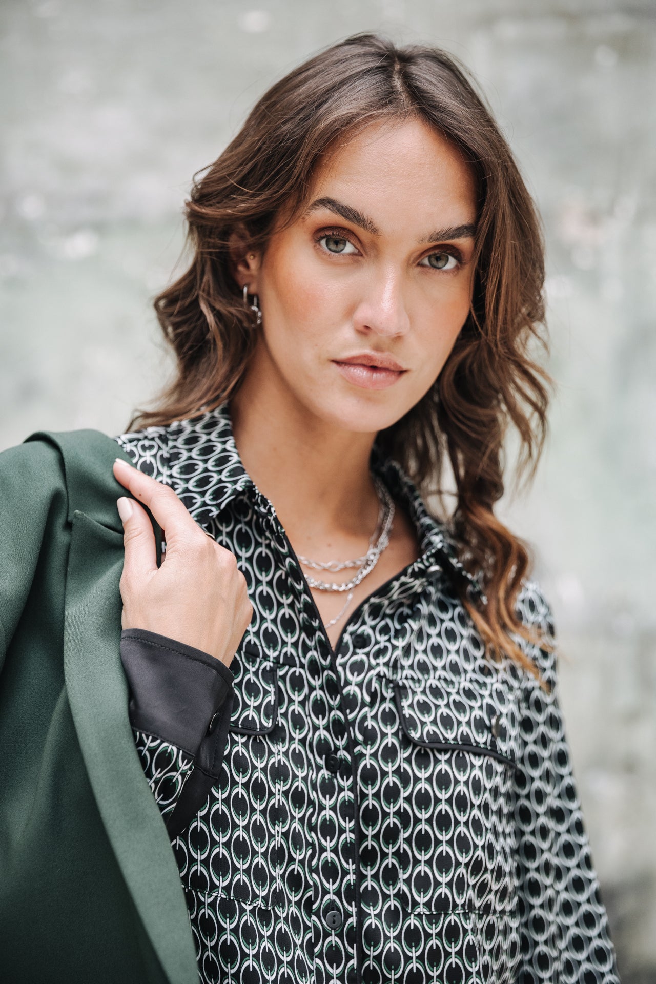 Chemise manches longues Frau Clorisse Chain black | Freeman T. Porter