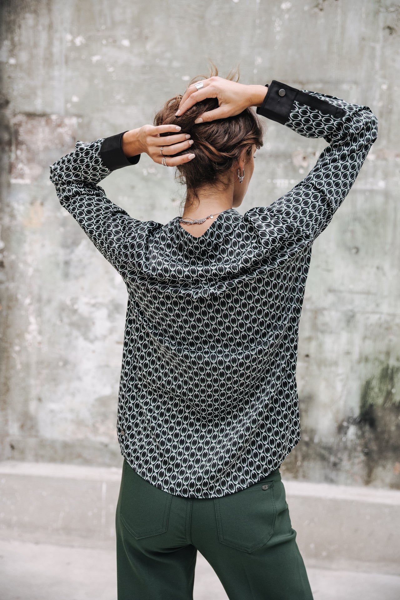 Chemise manches longues Frau Clorisse Chain black | Freeman T. Porter