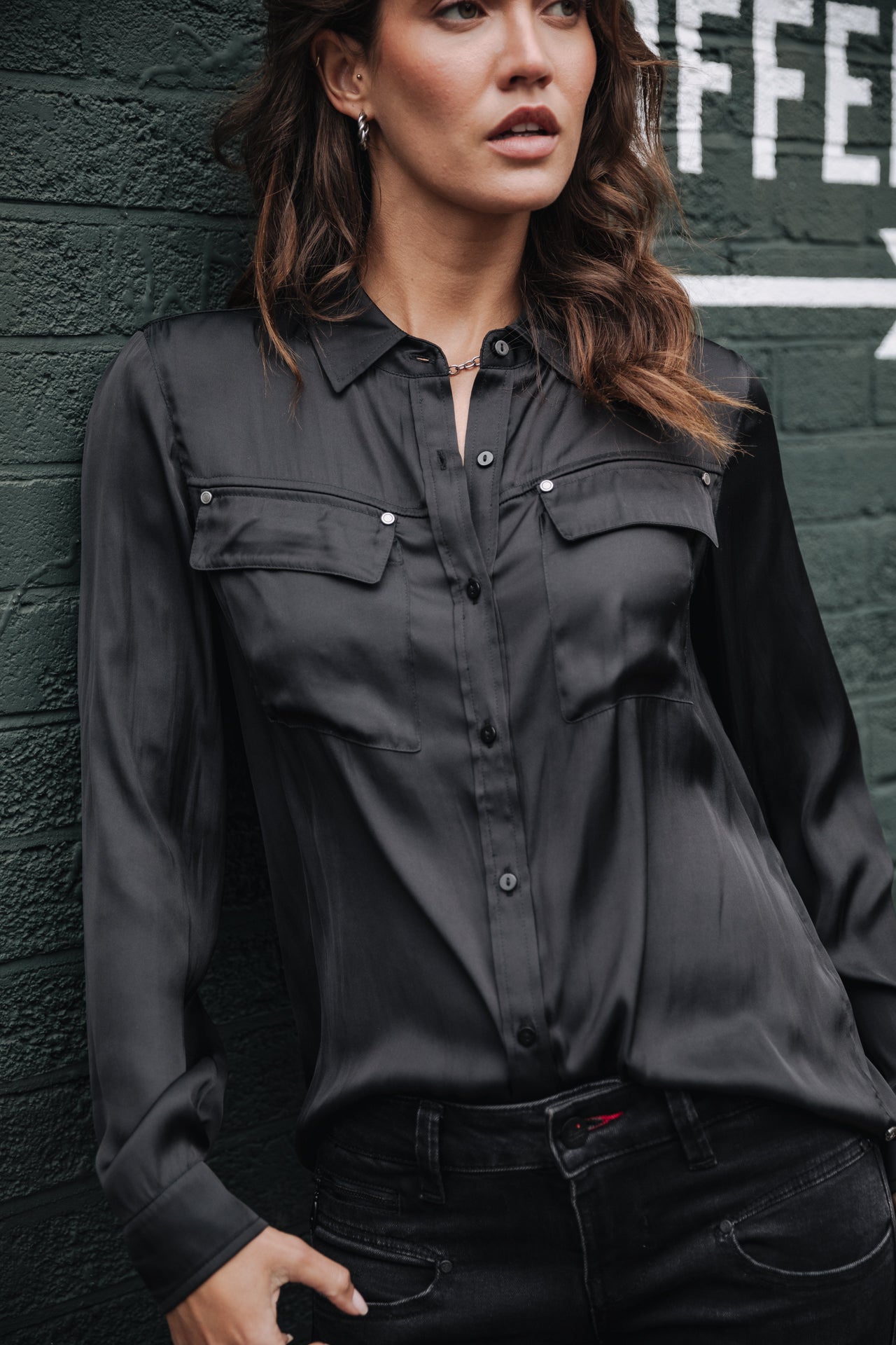 Chemise manches longues Femme Clorisse Plain black | Freeman T. Porter