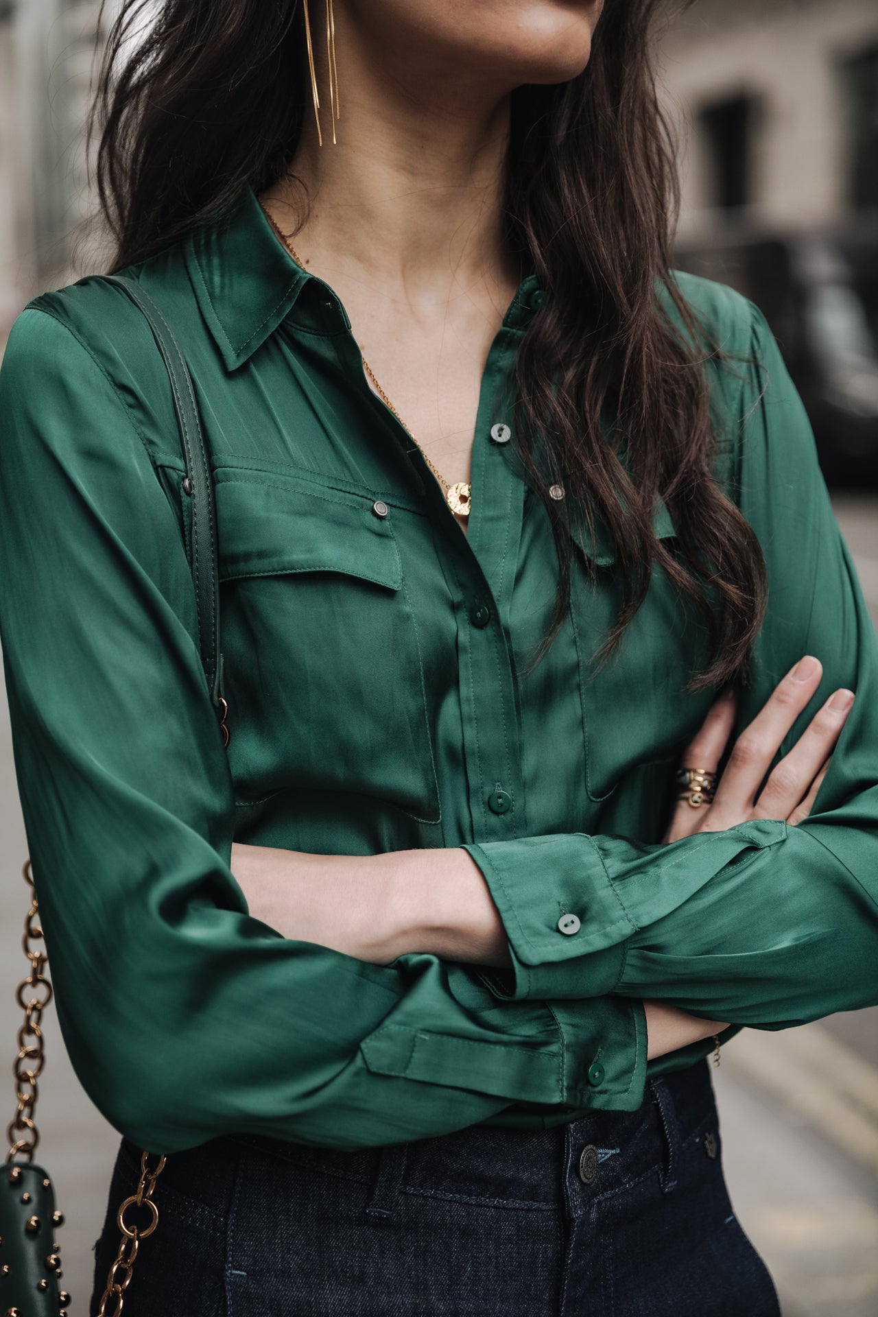 Chemise manches longues Femme Clorisse Plain evergreen | Freeman T. Porter