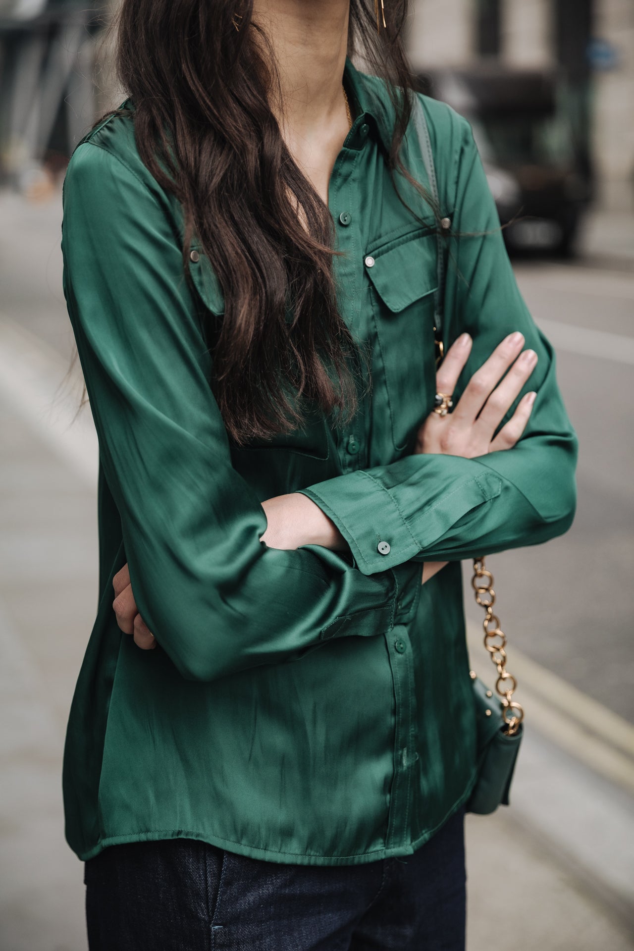 Chemise manches longues Frau Clorisse Plain evergreen | Freeman T. Porter