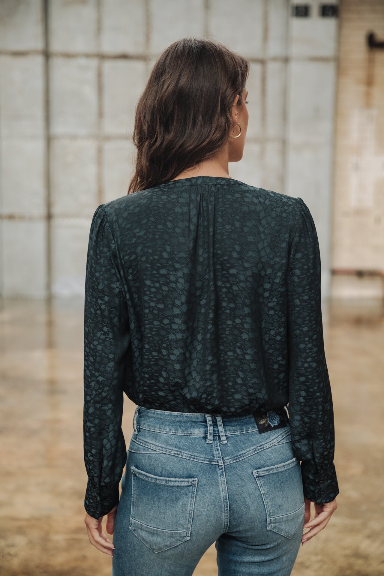 Top manches longues Mujer Beldone Jacquard storm blue | Freeman T. Porter
