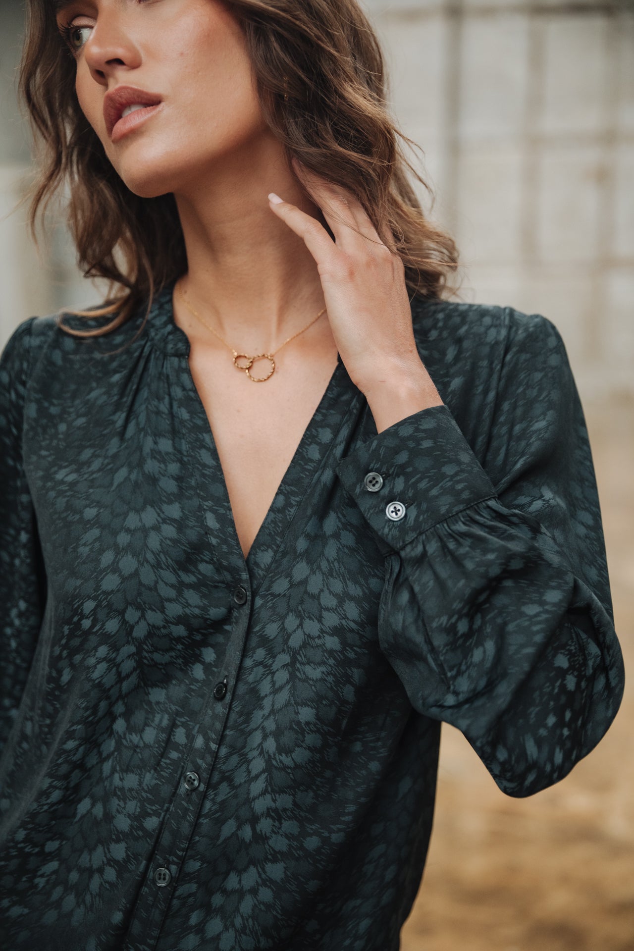 Top manches longues Mujer Beldone Jacquard storm blue | Freeman T. Porter