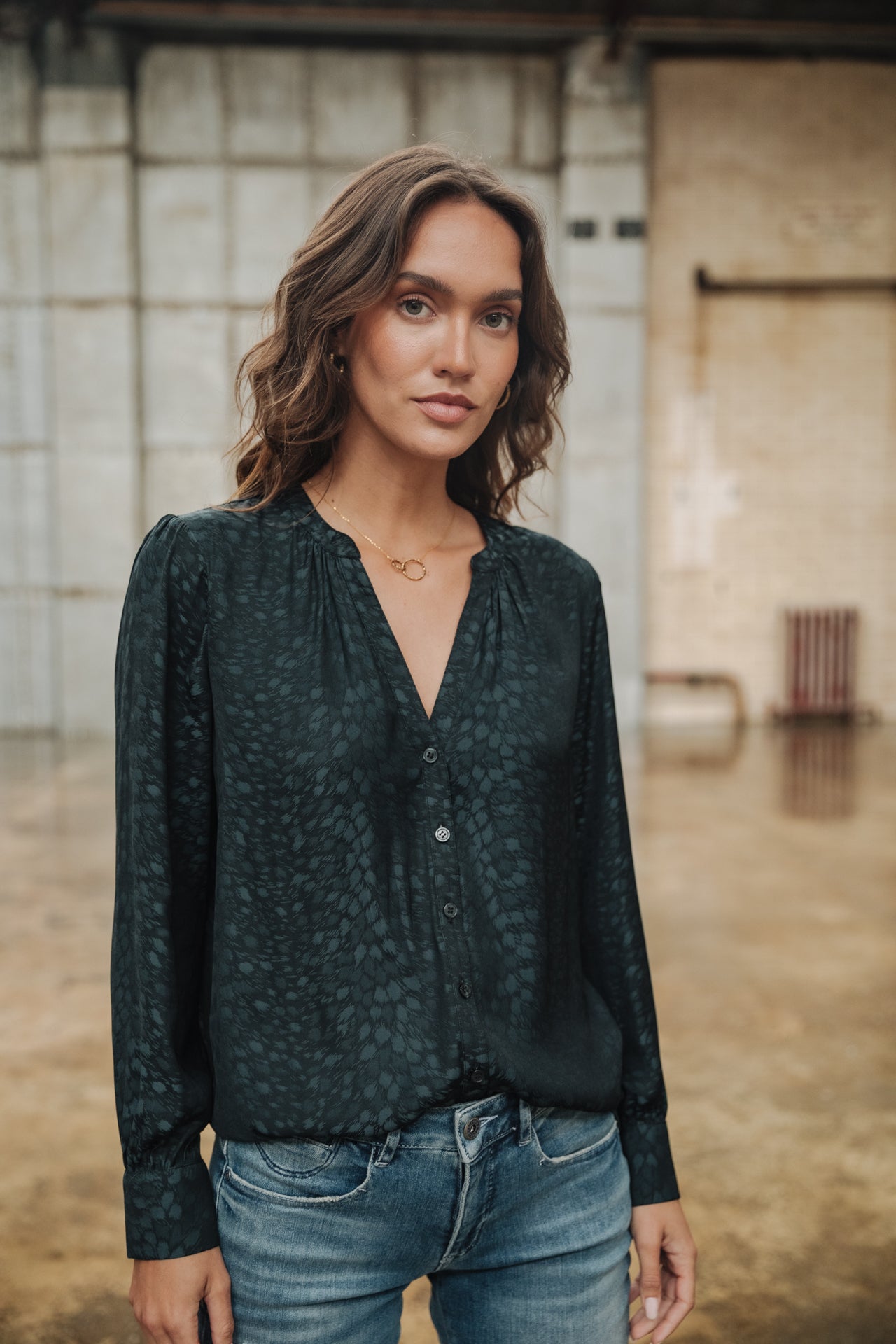 Top manches longues Mujer Beldone Jacquard storm blue | Freeman T. Porter
