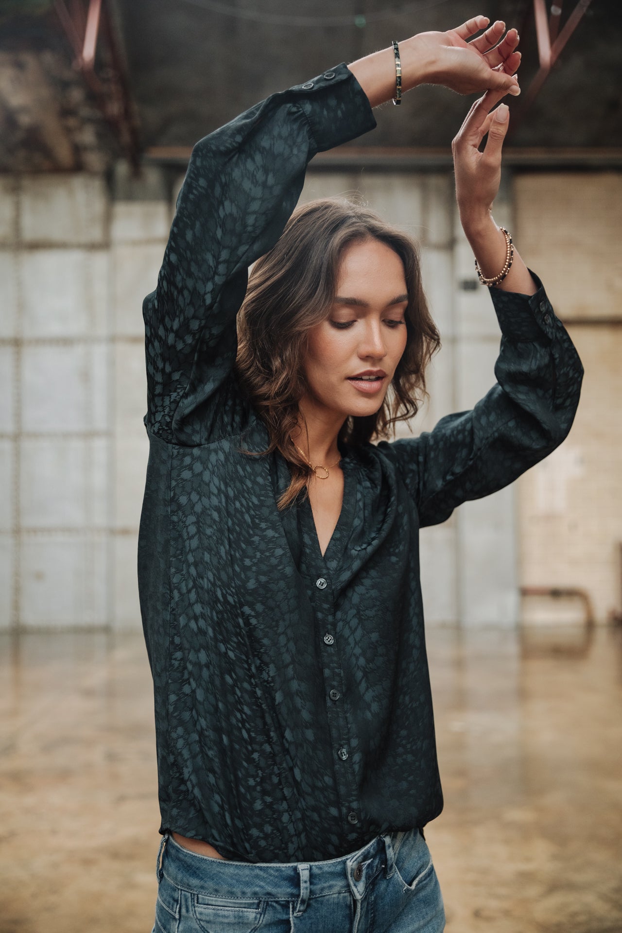 Top manches longues Mujer Beldone Jacquard storm blue | Freeman T. Porter