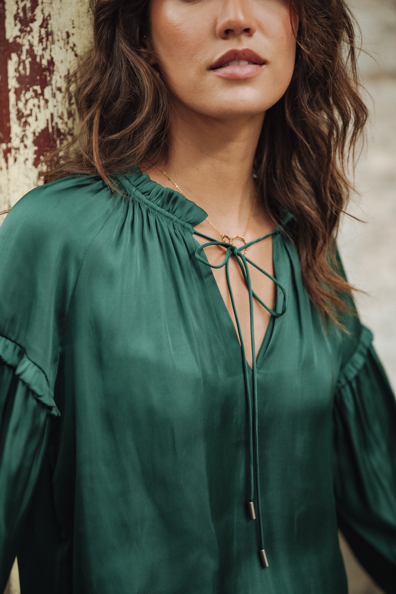 Blouse satinée Femme Bloomine Plain evergreen | Freeman T. Porter