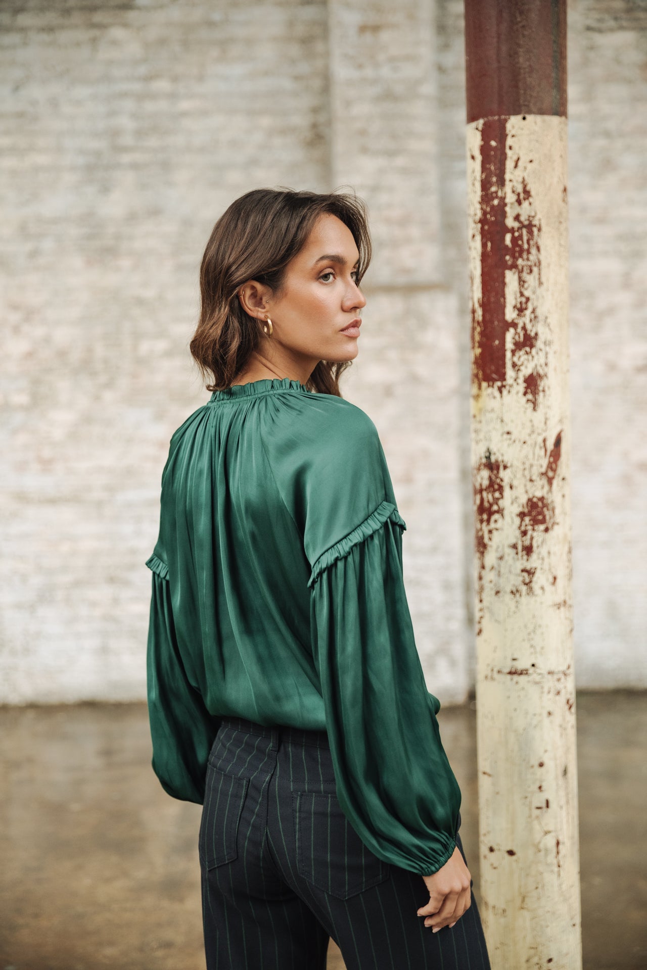 Blouse satinée Femme Bloomine Plain evergreen | Freeman T. Porter