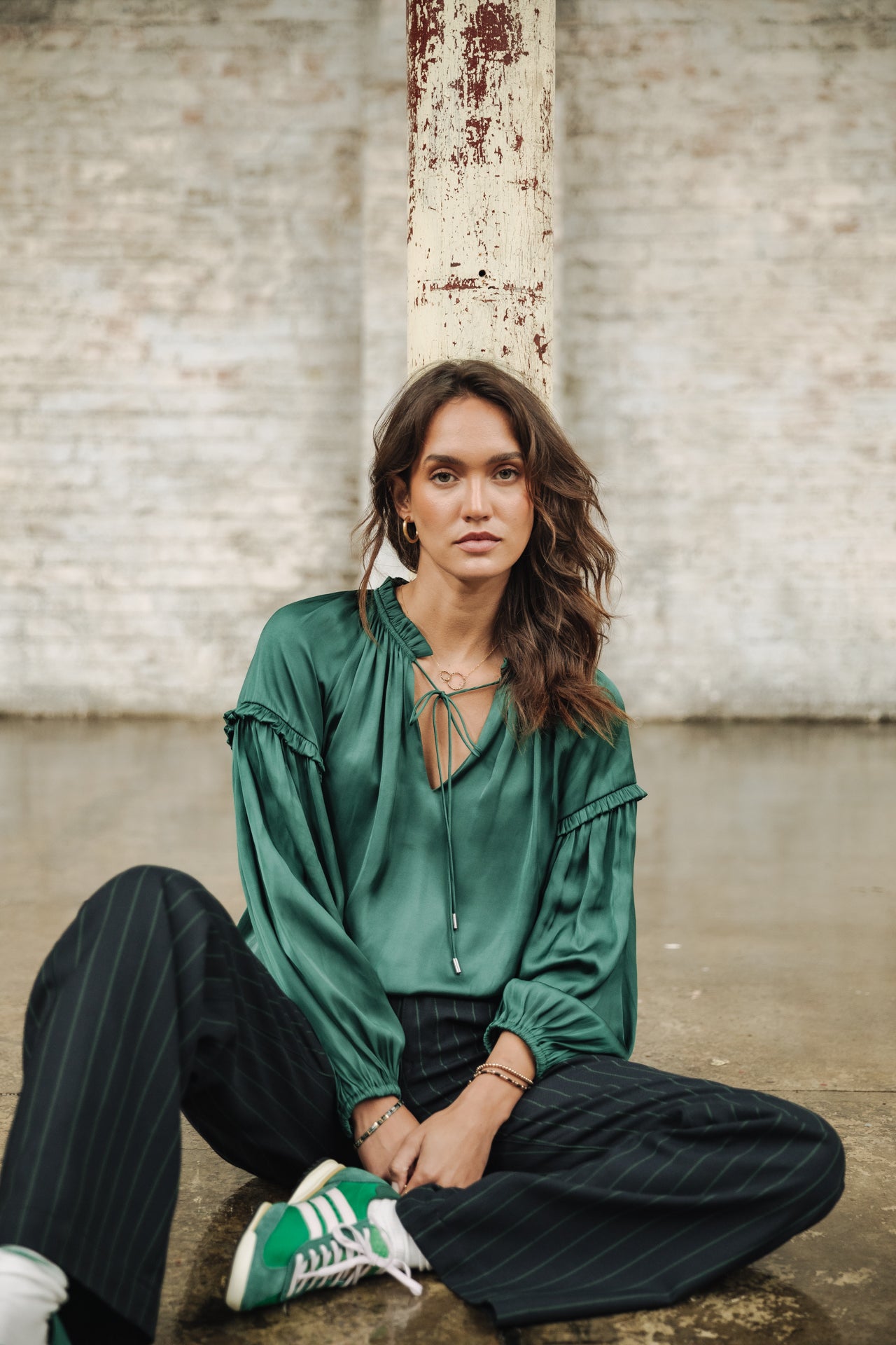 Blouse satinée Femme Bloomine Plain evergreen | Freeman T. Porter
