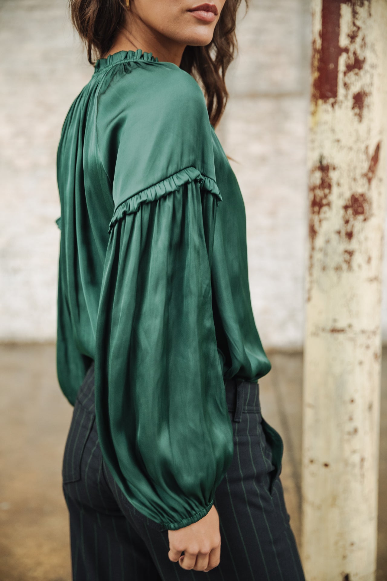 Blouse satinée Femme Bloomine Plain evergreen | Freeman T. Porter
