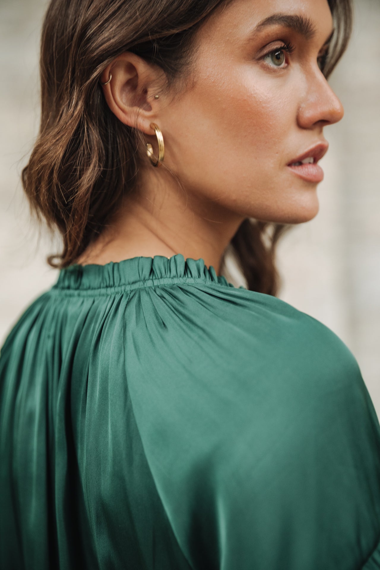 Blouse satinée Femme Bloomine Plain evergreen | Freeman T. Porter