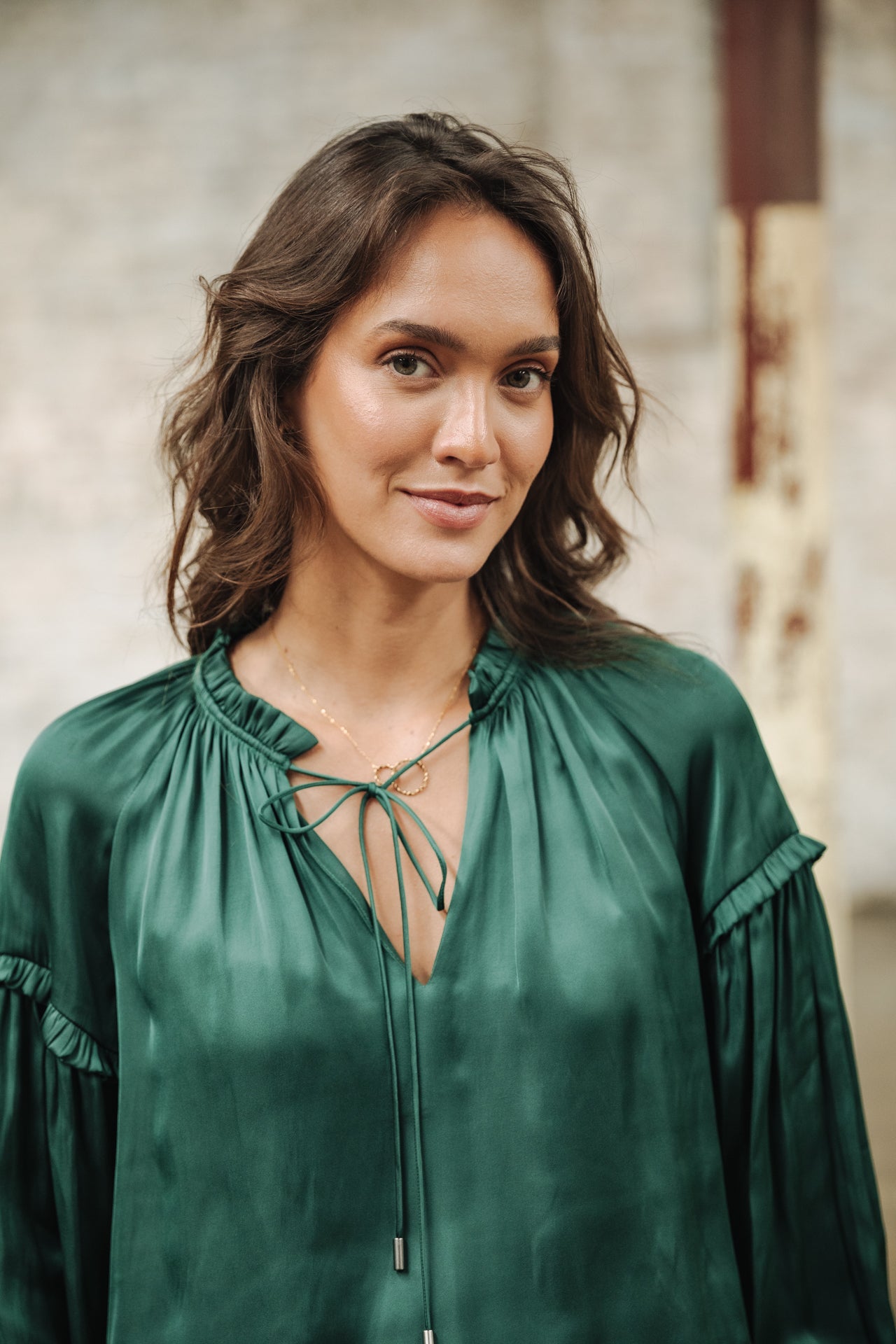 Blouse satinée Femme Bloomine Plain evergreen | Freeman T. Porter