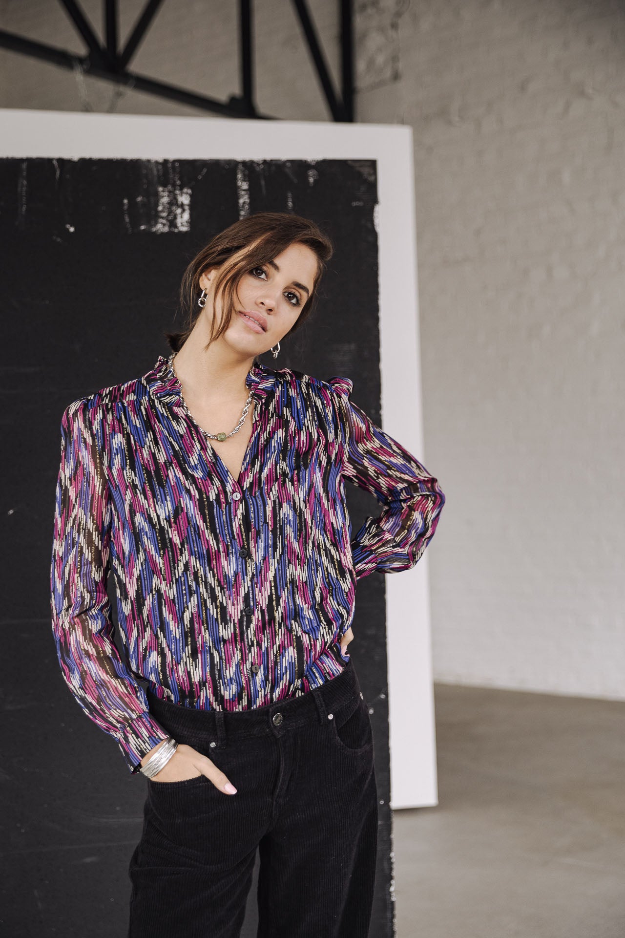 Top manches longues Femme Boeme Funky Wood black | Freeman T. Porter