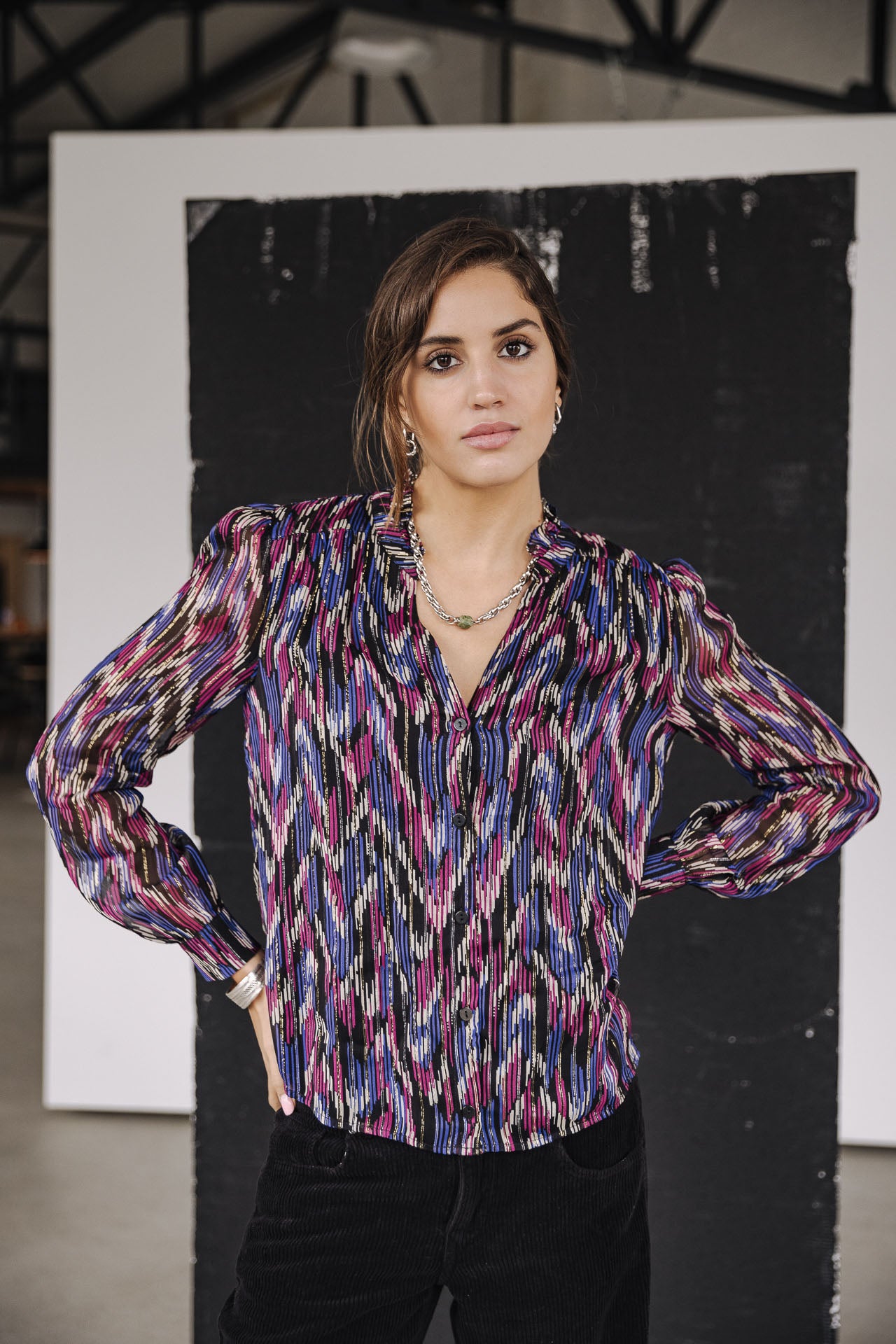 Top manches longues Frau Boeme Funky Wood black | Freeman T. Porter