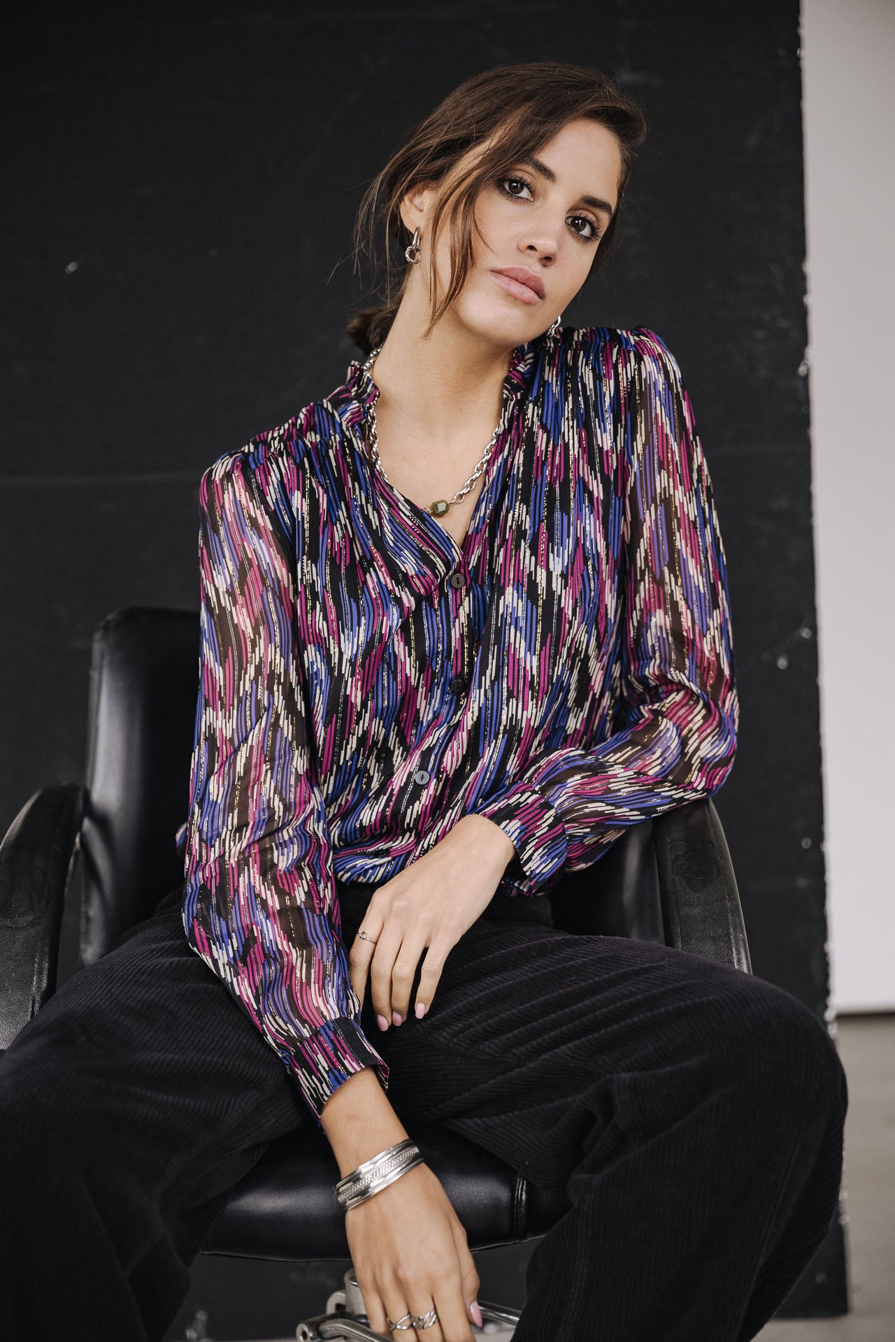 Top manches longues Frau Boeme Funky Wood black | Freeman T. Porter