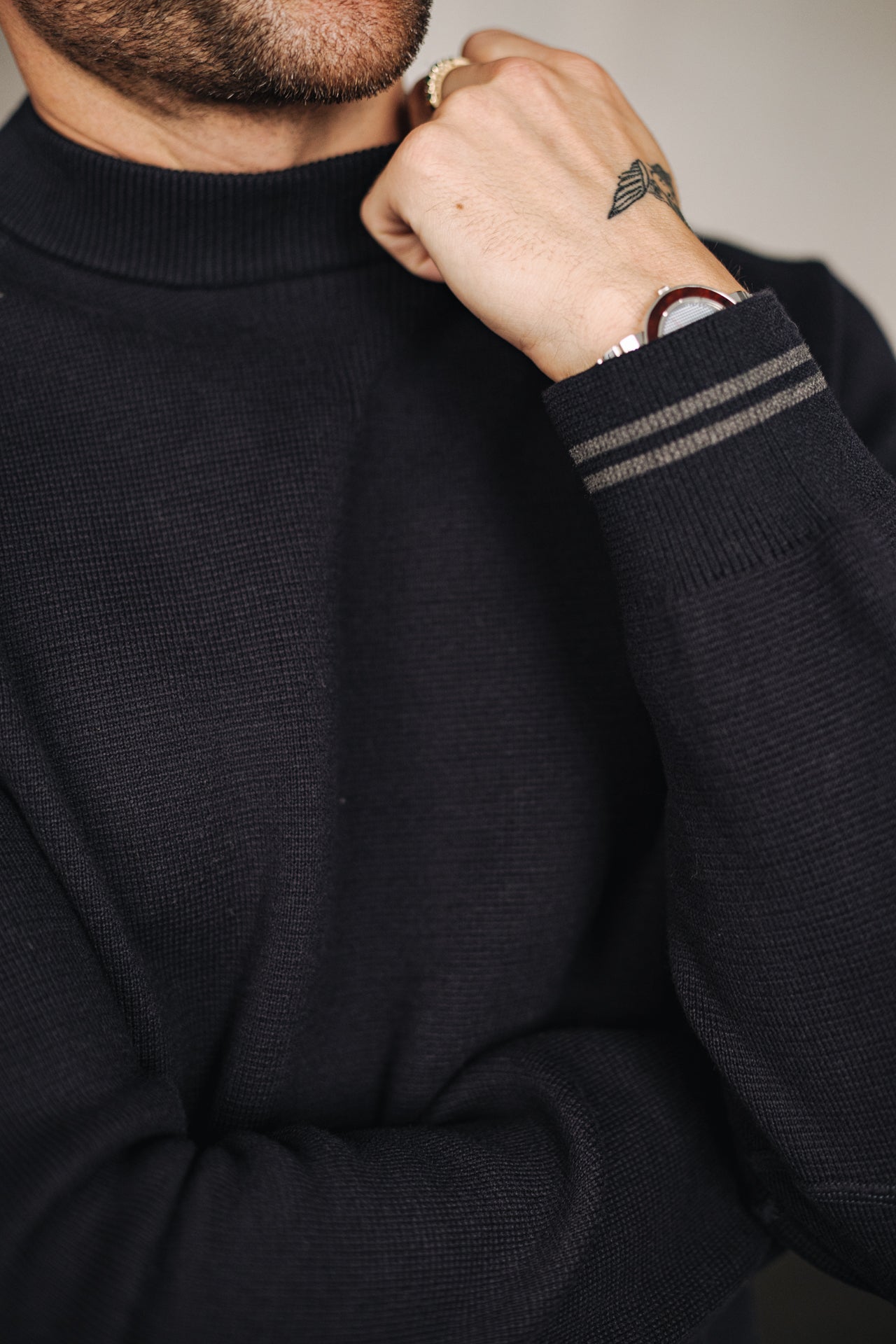 High-neck sweater Men Baton Varsity deep well | Freeman T. Porter