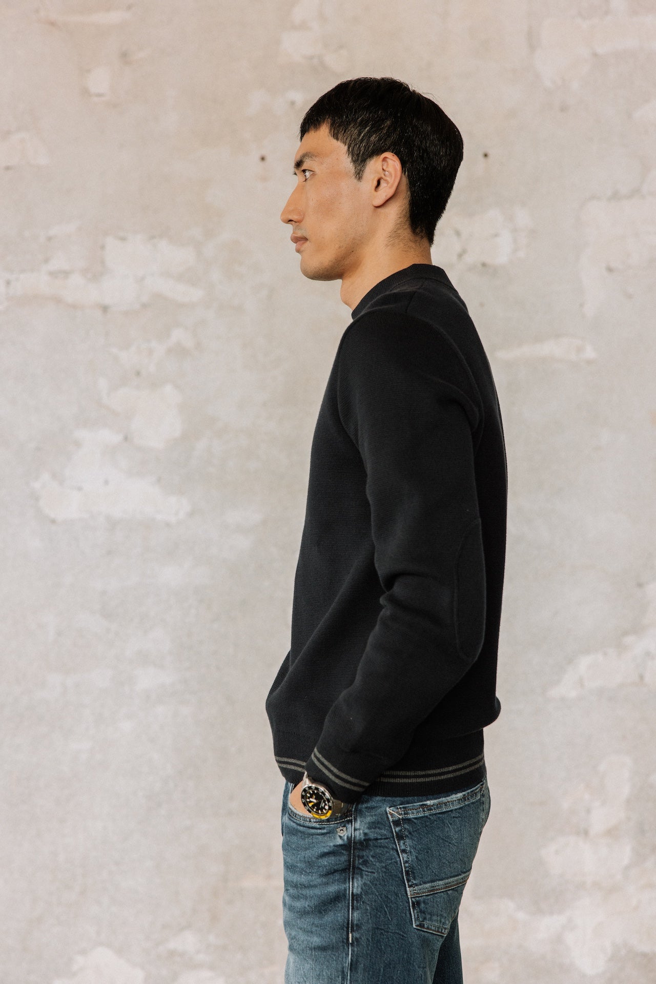High-neck sweater Men Baton Varsity deep well | Freeman T. Porter