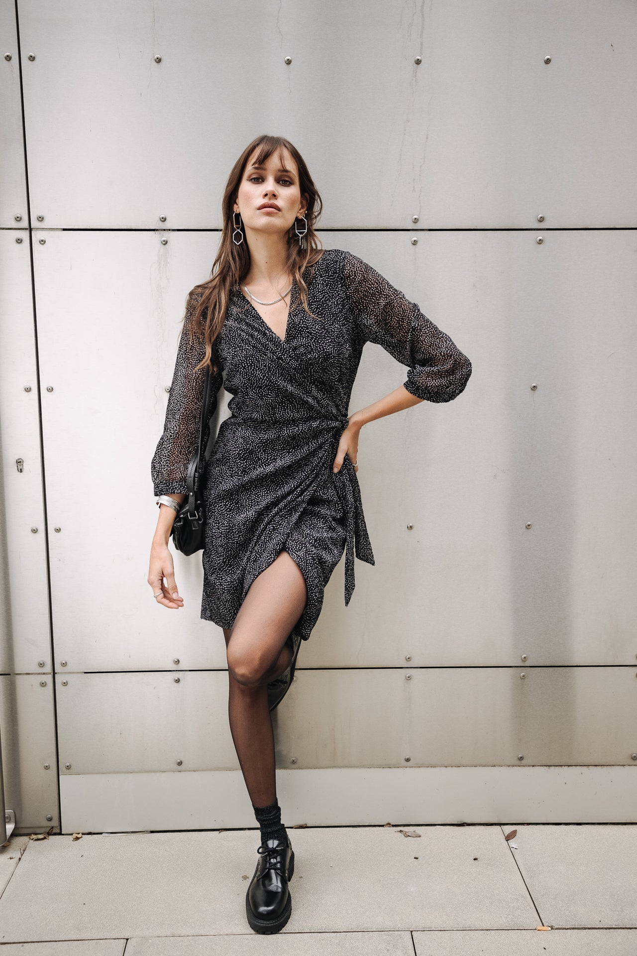 Robe porte-feuille Frau Regate Plumetis black | Freeman T. Porter