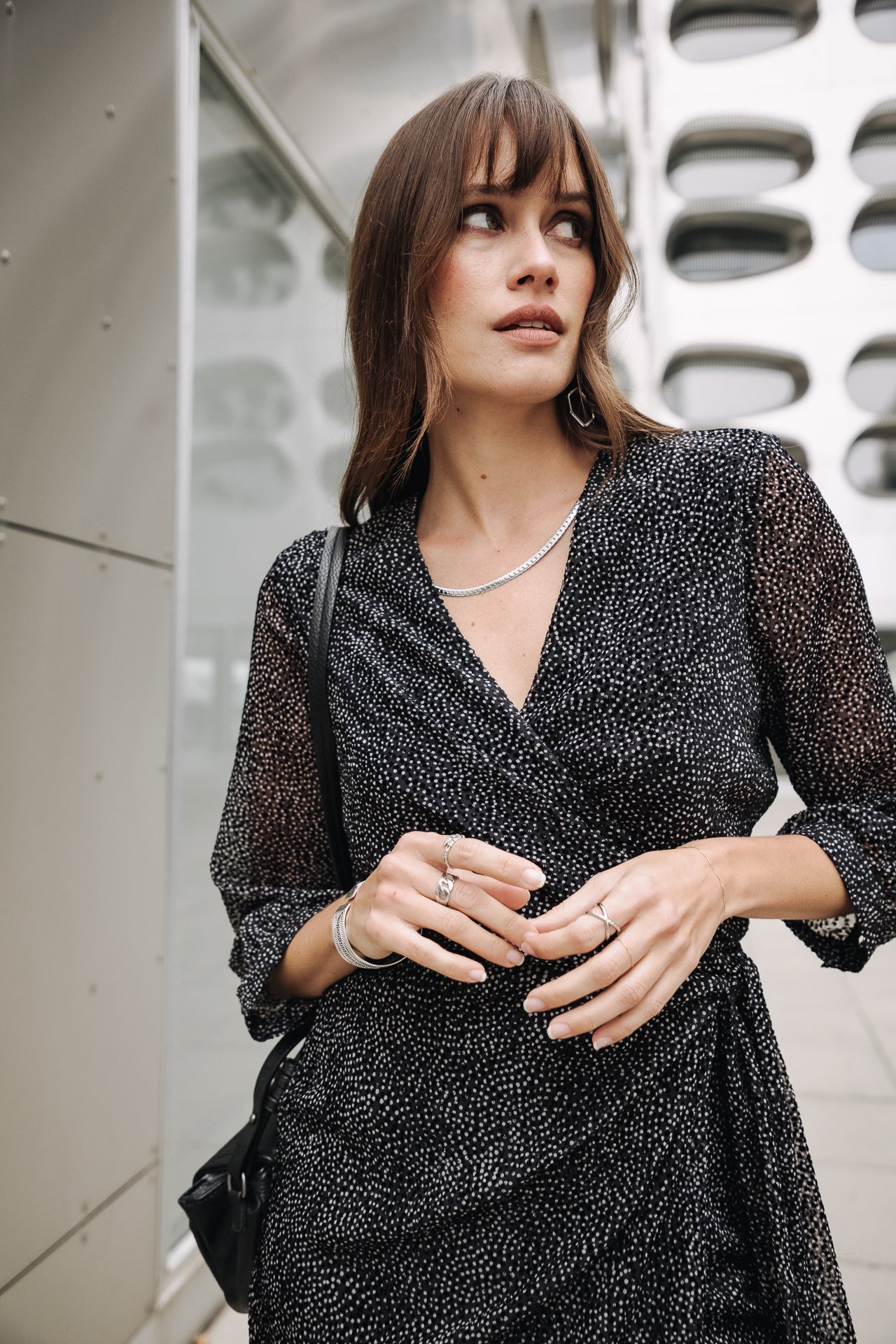 Robe porte-feuille Frau Regate Plumetis black | Freeman T. Porter