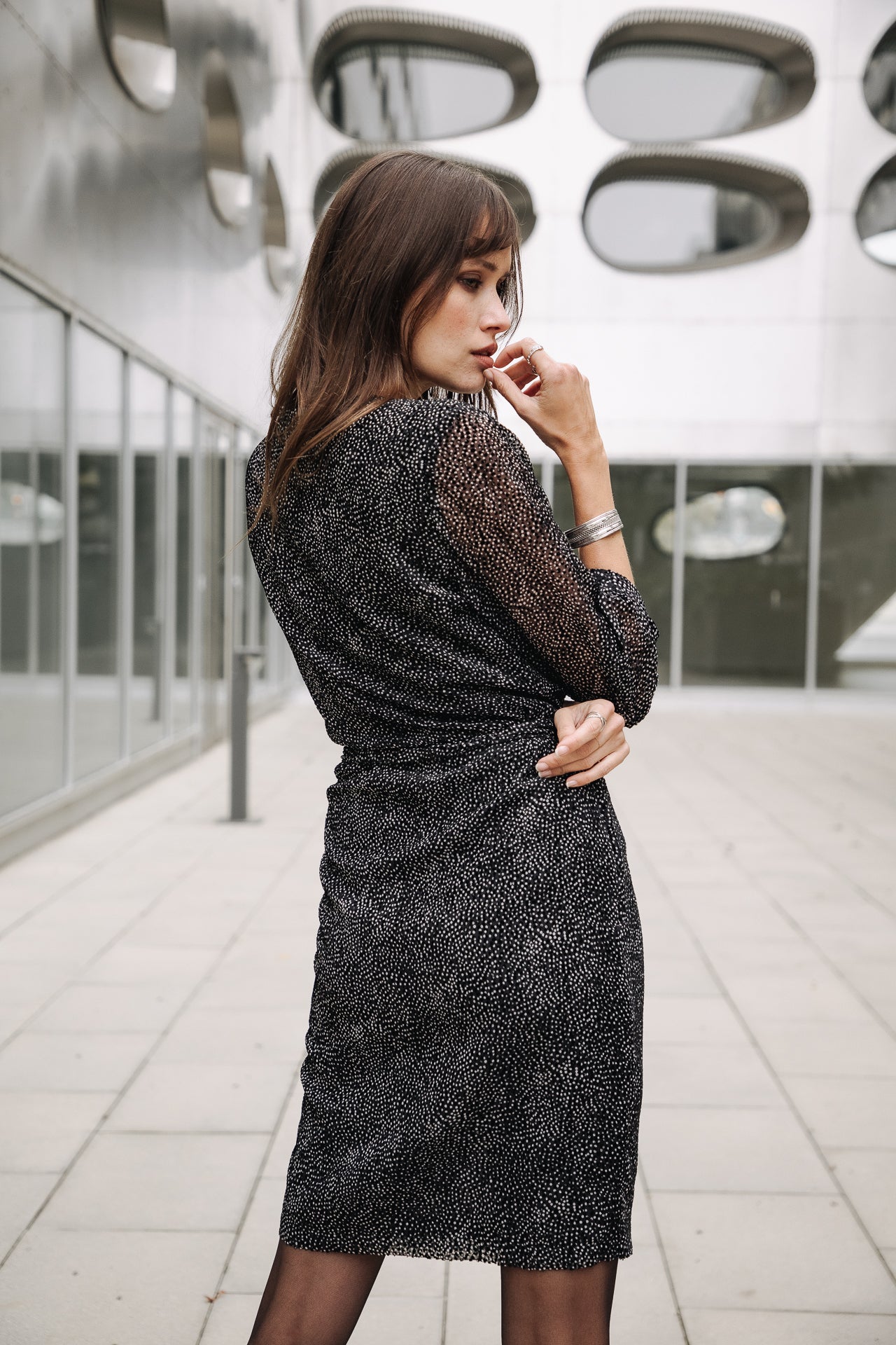 Robe porte-feuille Frau Regate Plumetis black | Freeman T. Porter