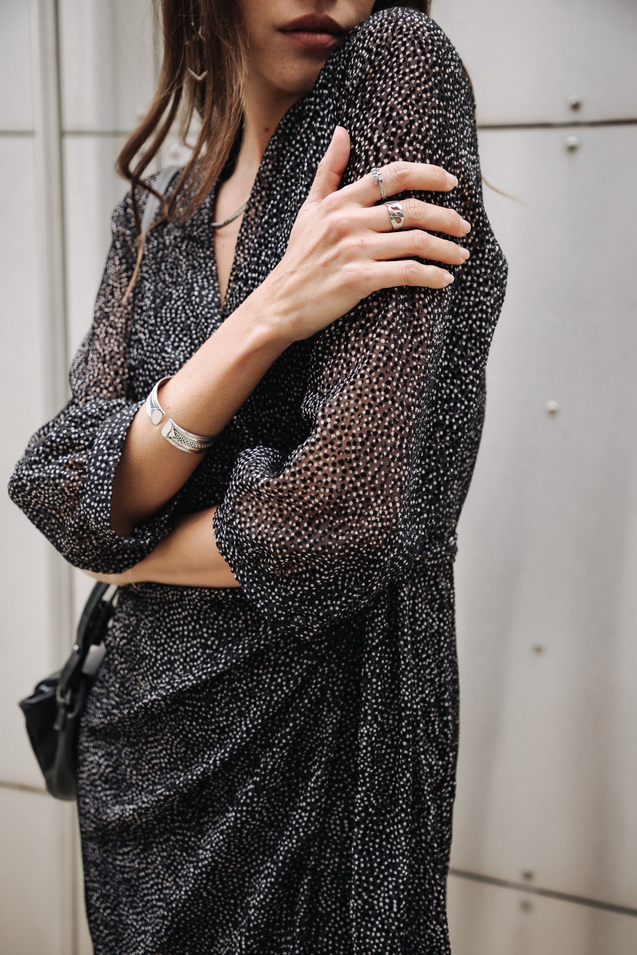 Robe porte-feuille Frau Regate Plumetis black | Freeman T. Porter