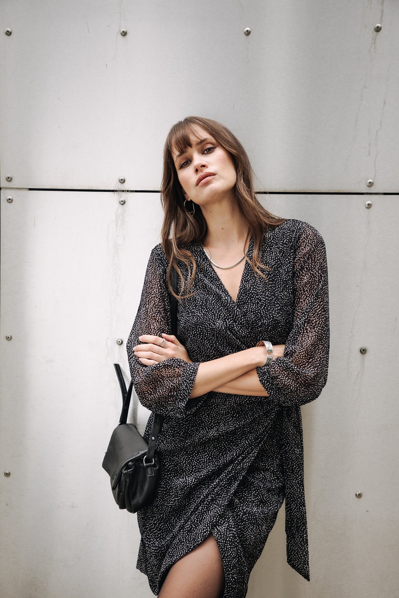 Robe porte-feuille Frau Regate Plumetis black | Freeman T. Porter