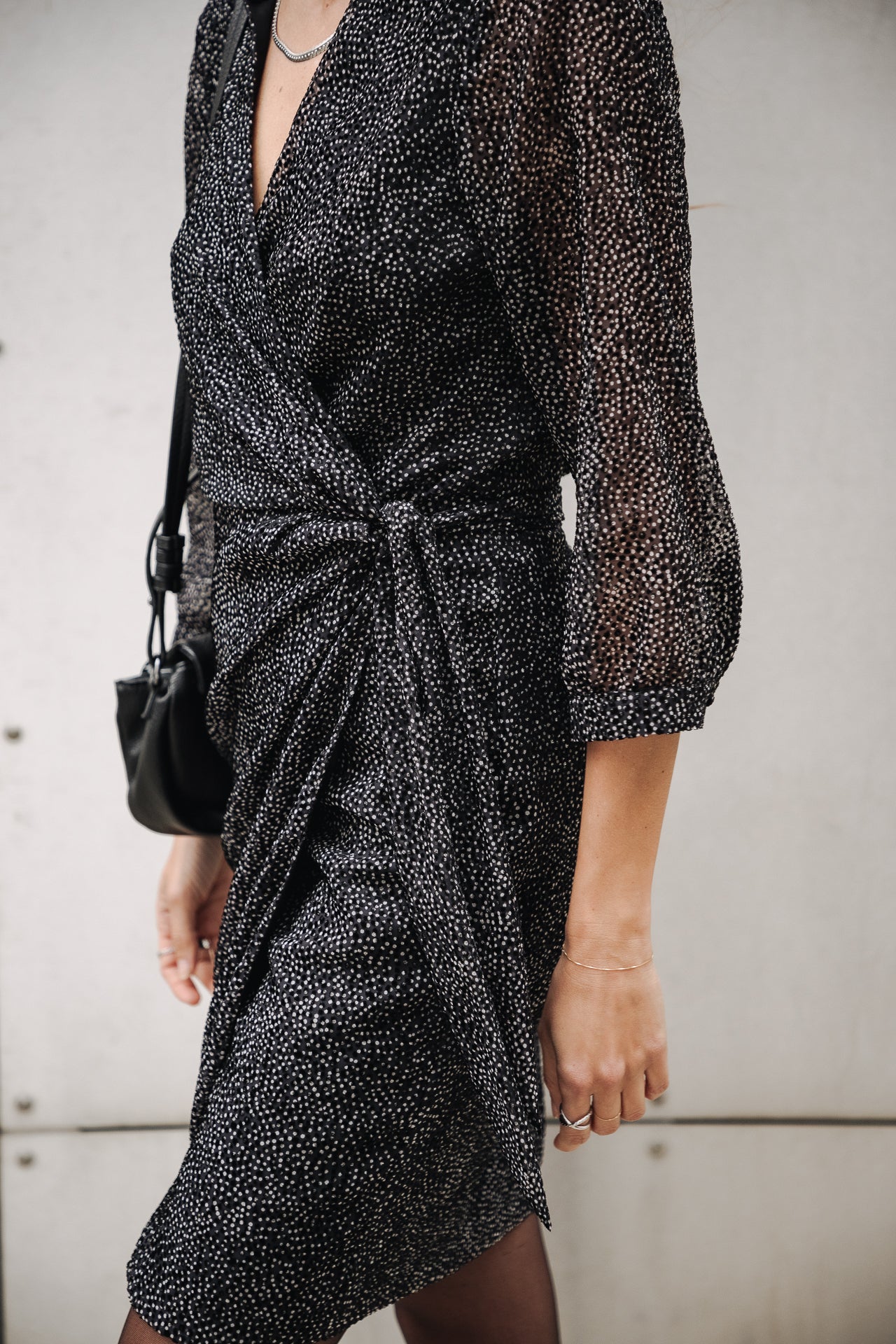 Robe porte-feuille Frau Regate Plumetis black | Freeman T. Porter