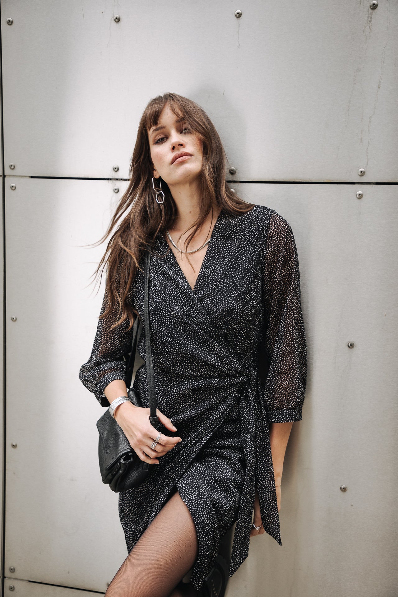 Robe porte-feuille Frau Regate Plumetis black | Freeman T. Porter