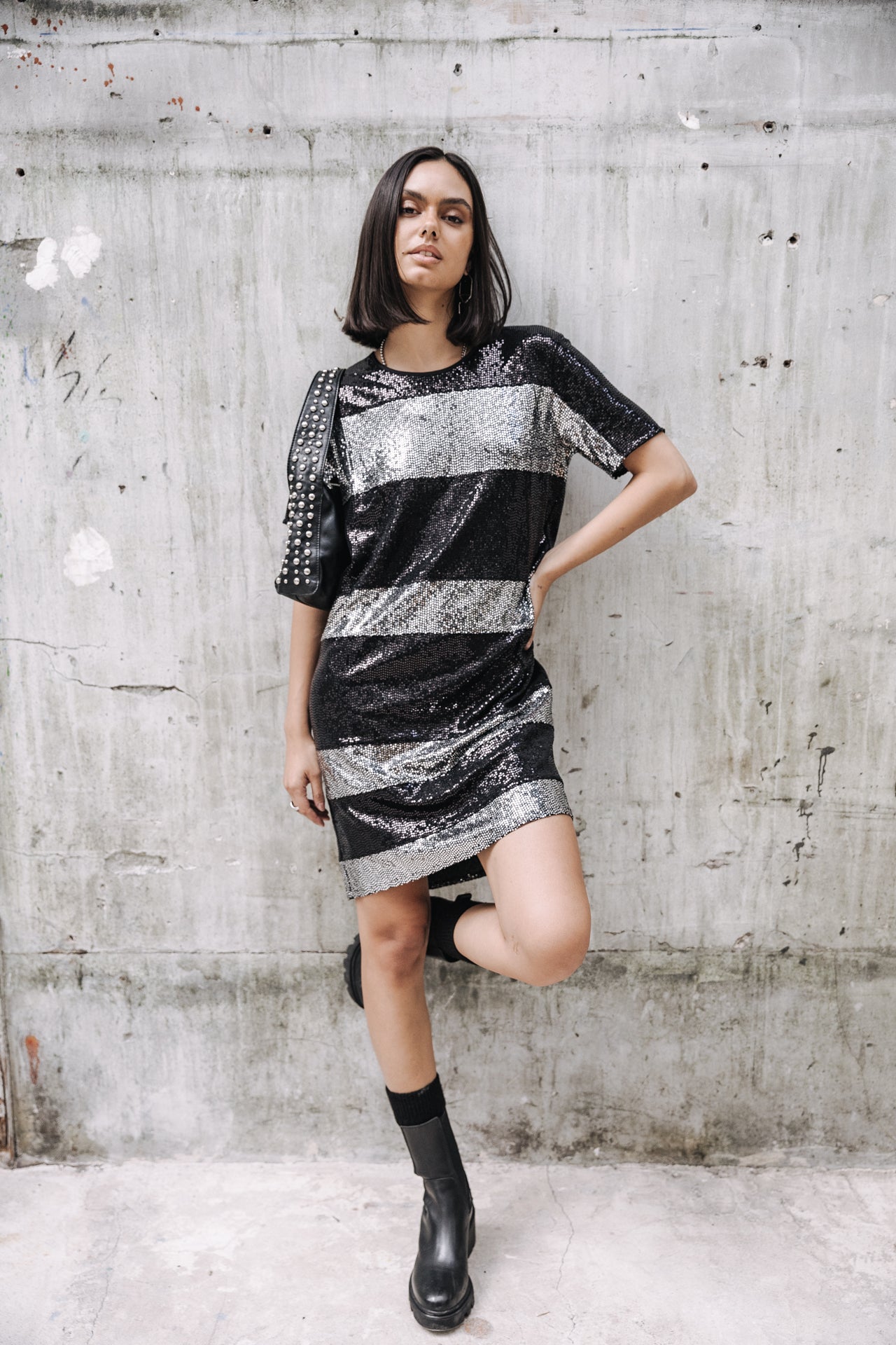 Robe à sequins Frau Ritchie black | Freeman T. Porter