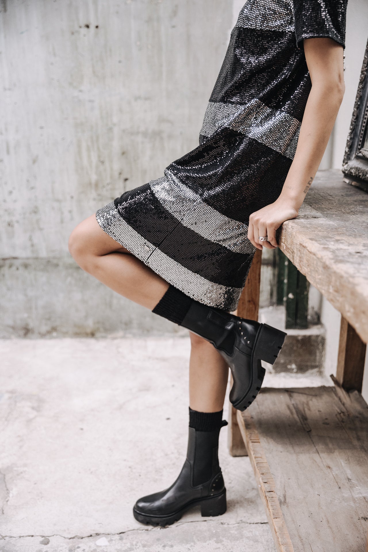 Robe à sequins Frau Ritchie black | Freeman T. Porter