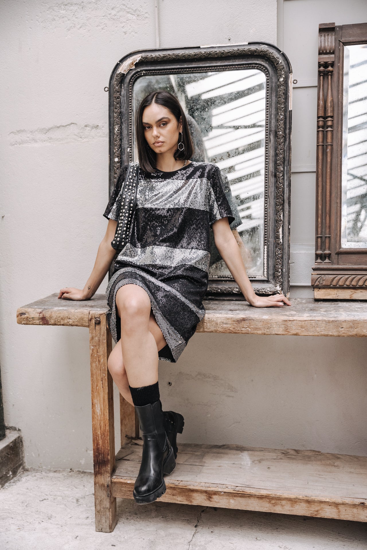 Robe à sequins Frau Ritchie black | Freeman T. Porter