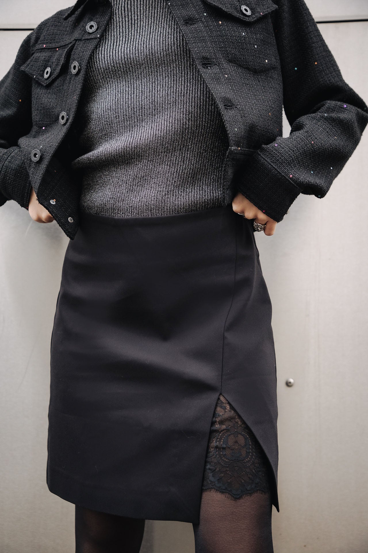 Jupe courte croisée Femme Jastia Plain black | Freeman T. Porter
