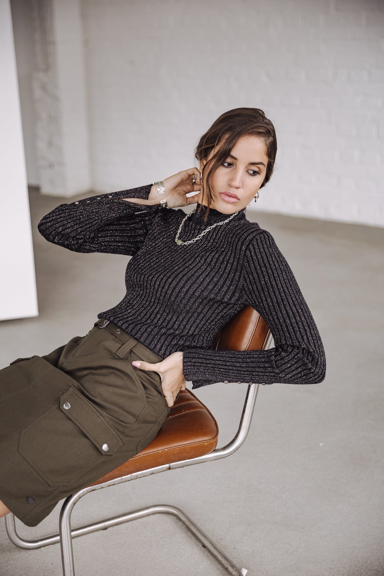 Jupe cargo Femme Jemina dark green | Freeman T. Porter
